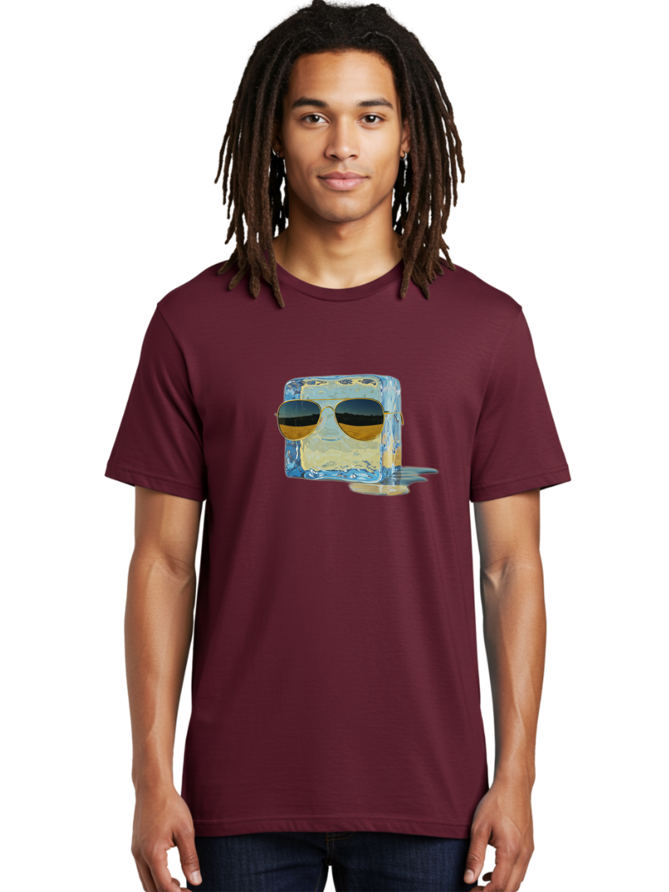 Ice-Cube-With-Sunglasses Men'S Graphic Tee, 100% Cotton, Comfortable Casual Summer Wear, Machine Washable, Vintage Camera, Old Camera, Antique Camera, Black Camera, Classic Photography, Photography Equipment, Nostalgic Device, Film Camera, Bak765