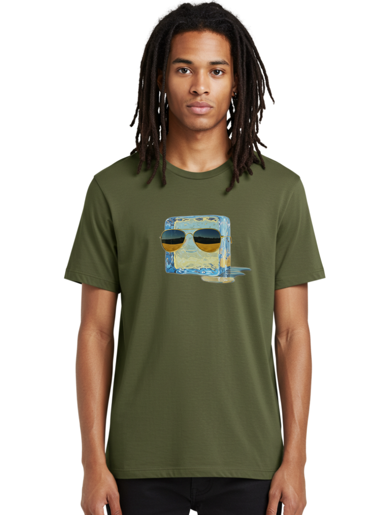 Ice-Cube-With-Sunglasses Men'S Graphic Tee, 100% Cotton, Comfortable Casual Summer Wear, Machine Washable, Vintage Camera, Old Camera, Antique Camera, Black Camera, Classic Photography, Photography Equipment, Nostalgic Device, Film Camera, Bak765