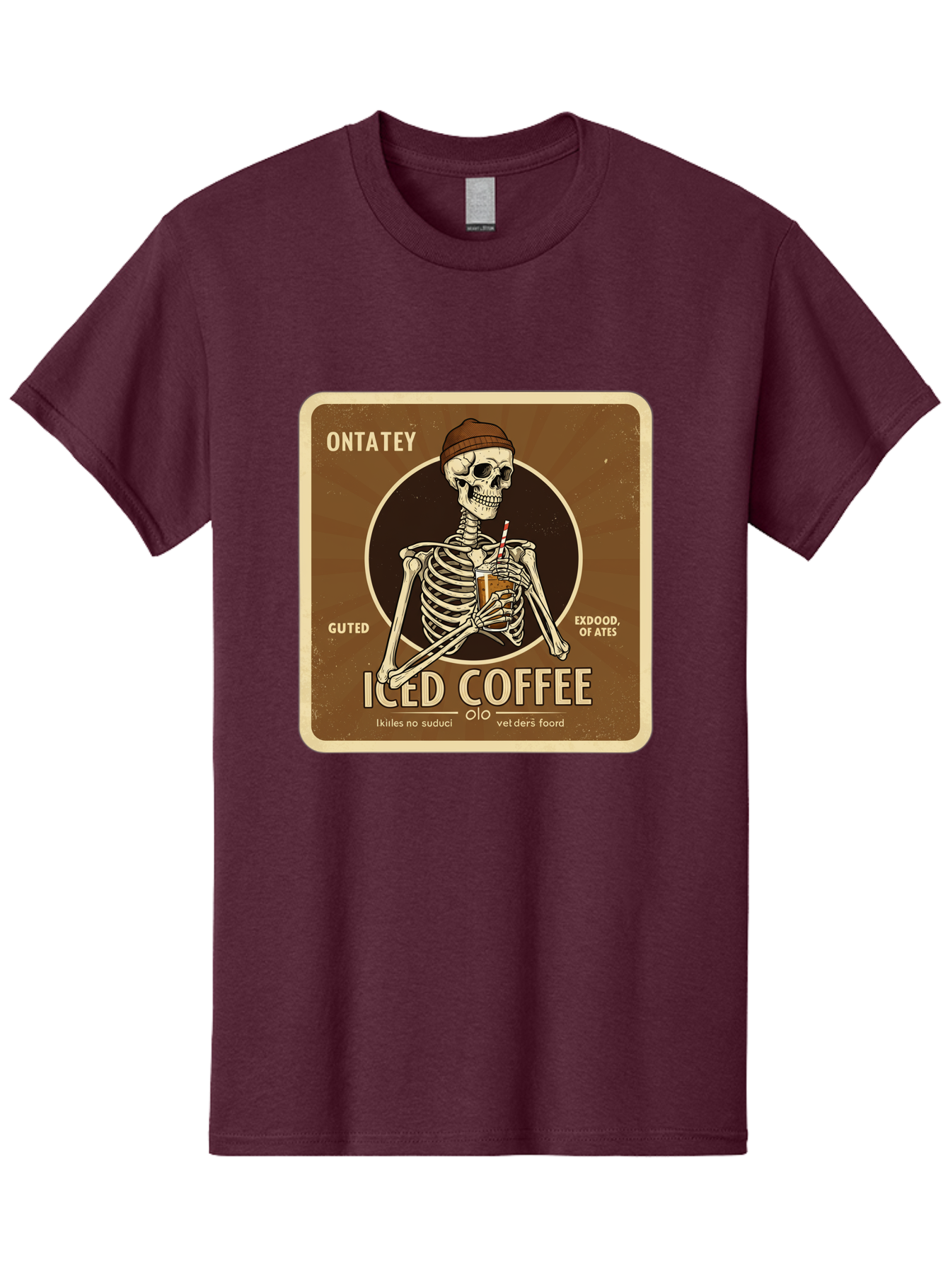 Iced-Coffee Men'S Graphic Tee, 100% Cotton, Comfortable Casual Summer Wear, Machine Washable, Vintage Camera, Old Camera, Antique Camera, Black Camera, Classic Photography, Photography Equipment, Nostalgic Device, Film Camera, Camera Art Bak770