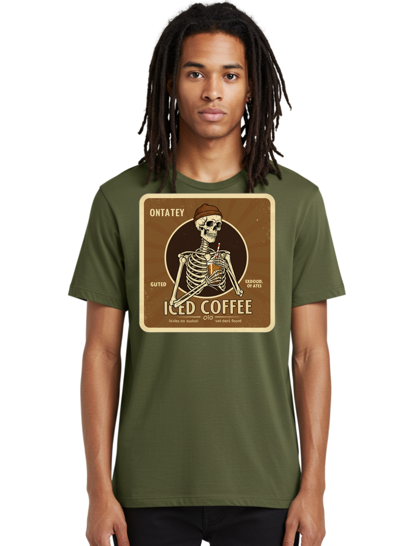 Iced-Coffee Men'S Graphic Tee, 100% Cotton, Comfortable Casual Summer Wear, Machine Washable, Vintage Camera, Old Camera, Antique Camera, Black Camera, Classic Photography, Photography Equipment, Nostalgic Device, Film Camera, Camera Art Bak770
