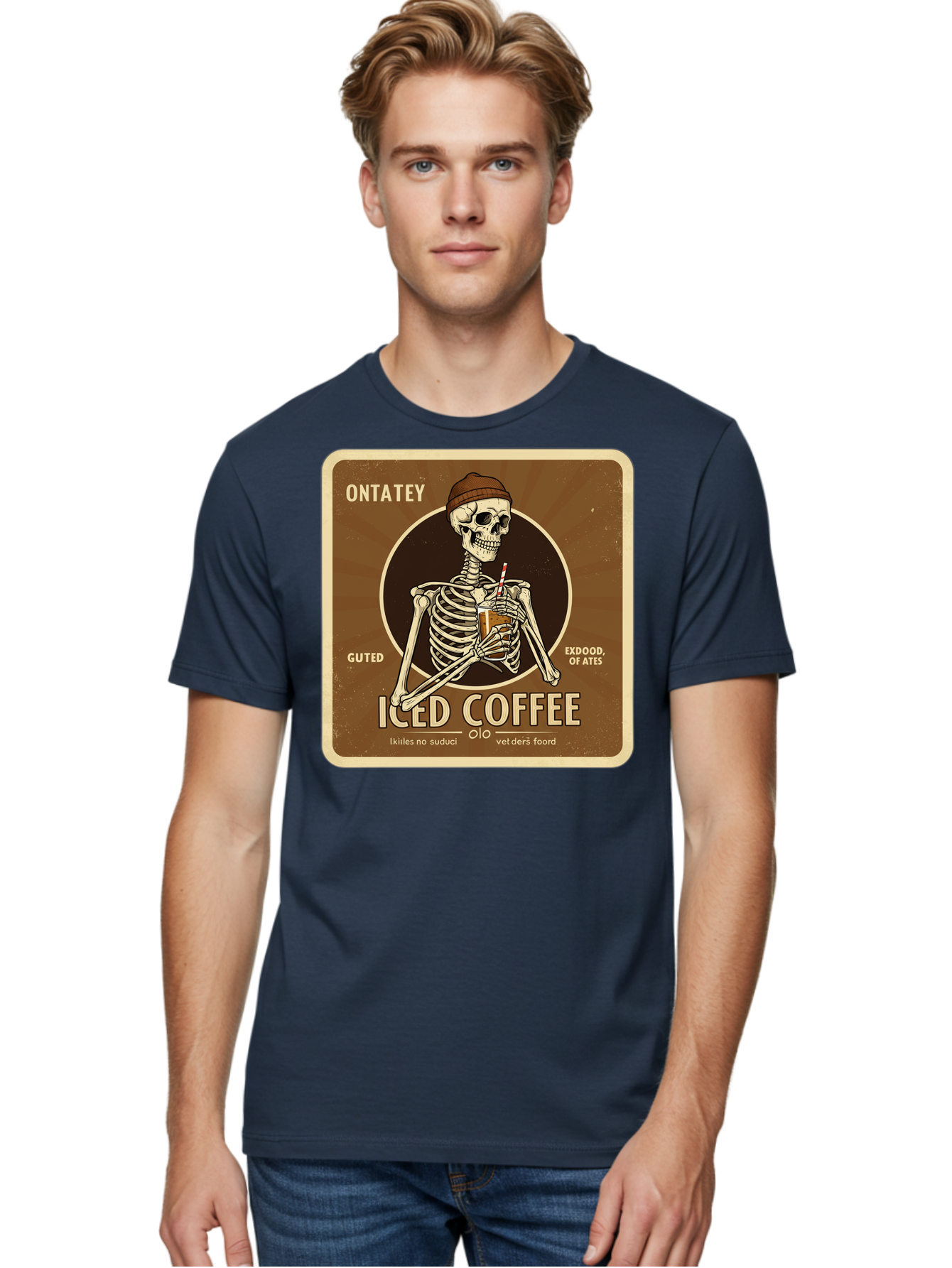 Iced-Coffee Men'S Graphic Tee, 100% Cotton, Comfortable Casual Summer Wear, Machine Washable, Vintage Camera, Old Camera, Antique Camera, Black Camera, Classic Photography, Photography Equipment, Nostalgic Device, Film Camera, Camera Art Bak770
