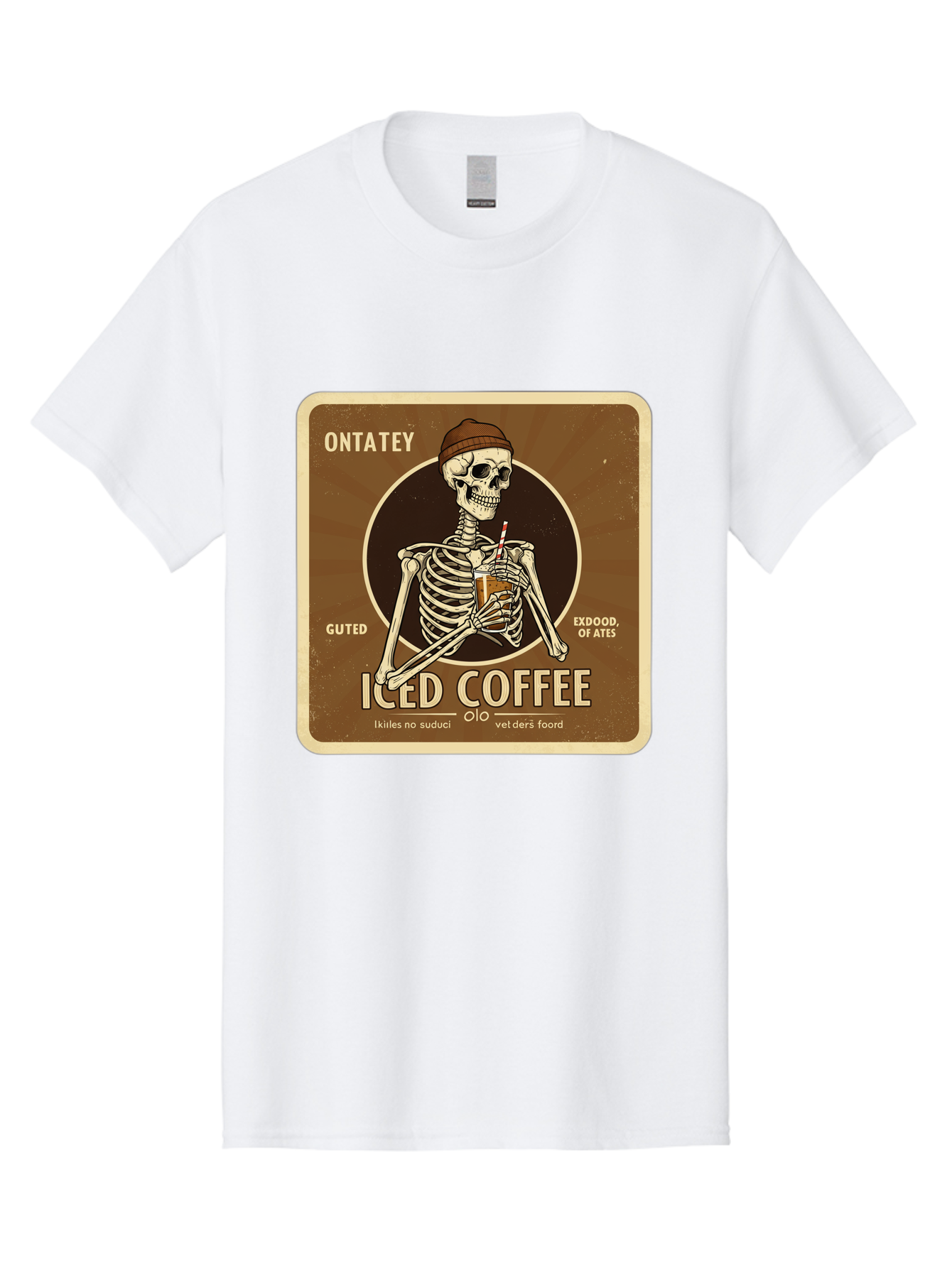 Iced-Coffee Men'S Graphic Tee, 100% Cotton, Comfortable Casual Summer Wear, Machine Washable, Vintage Camera, Old Camera, Antique Camera, Black Camera, Classic Photography, Photography Equipment, Nostalgic Device, Film Camera, Camera Art Bak770