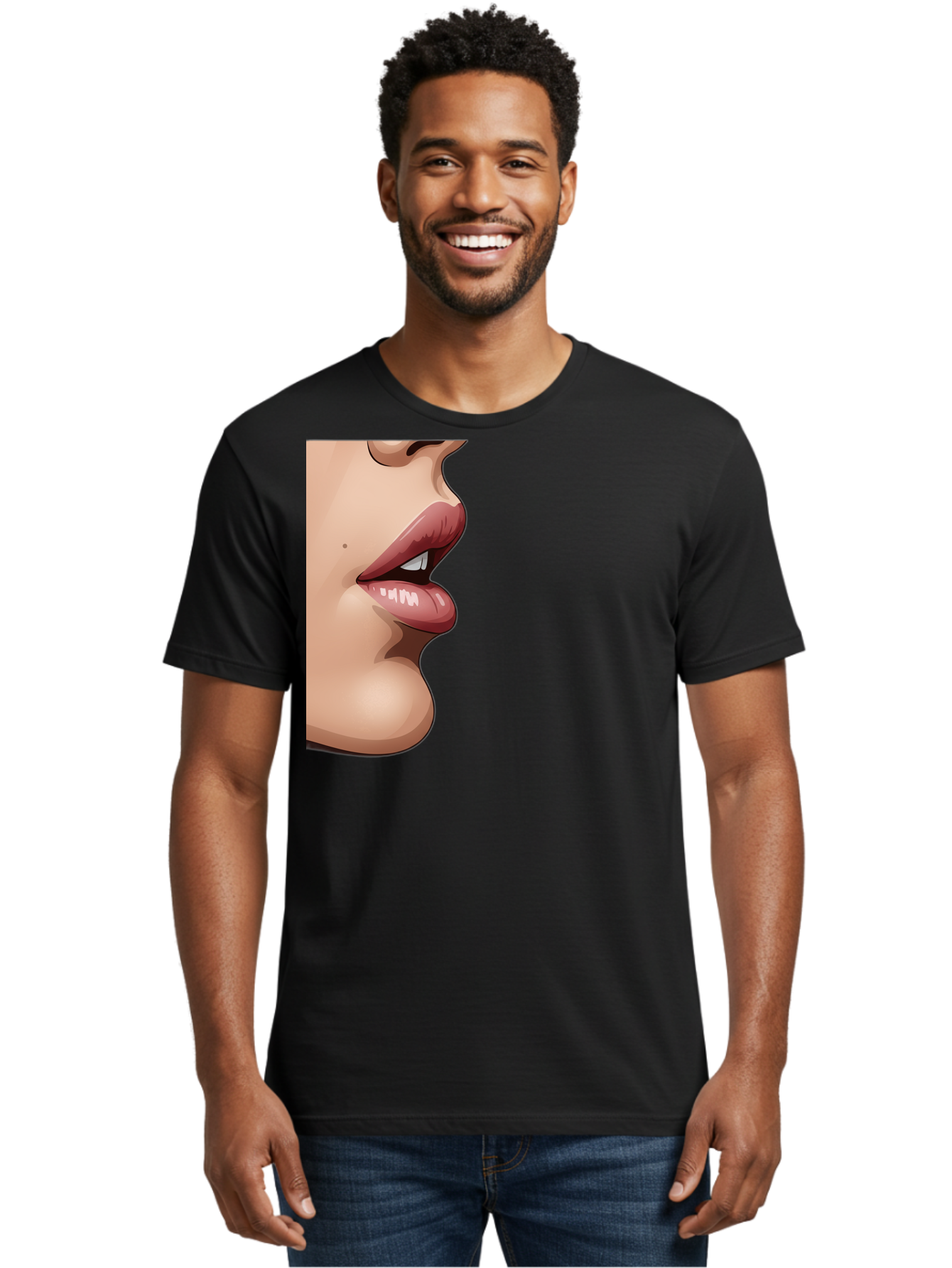 Kissing-Lips Men'S Graphic Tee, 100% Cotton, Comfortable Casual Summer Wear, Machine Washable, Vintage Camera, Old Camera, Antique Camera, Black Camera, Classic Photography, Photography Equipment, Nostalgic Device, Film Camera, Camera Art Bak777