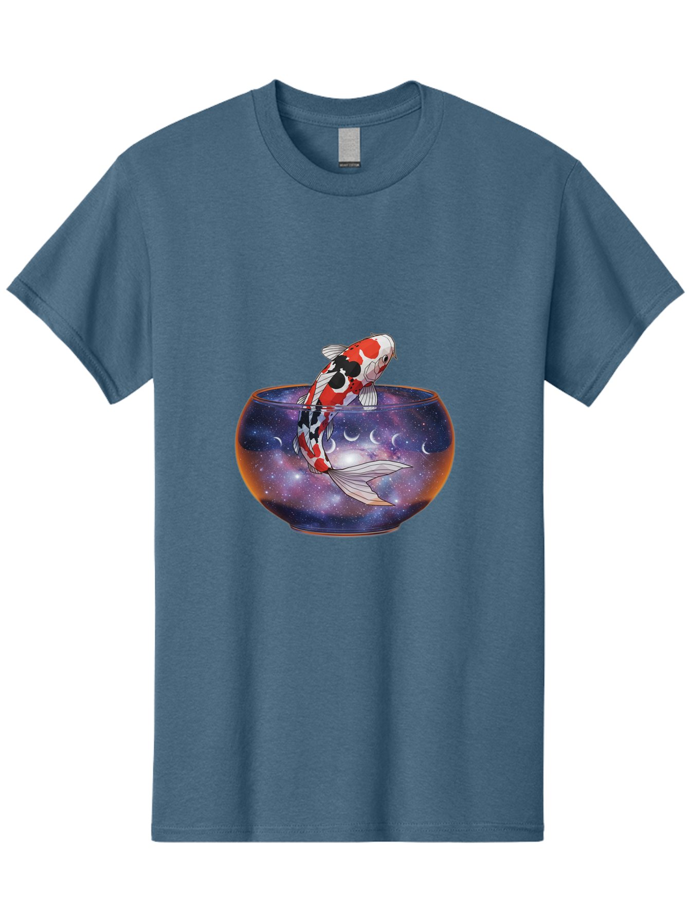 Koi-Fish-In-Galaxy-Bowl-1 Men'S Graphic Tee, 100% Cotton, Comfortable Casual Summer Wear, Machine Washable, Vintage Camera, Old Camera, Antique Camera, Black Camera, Classic Photography, Photography Equipment, Nostalgic Device, Film Camera, Bak793