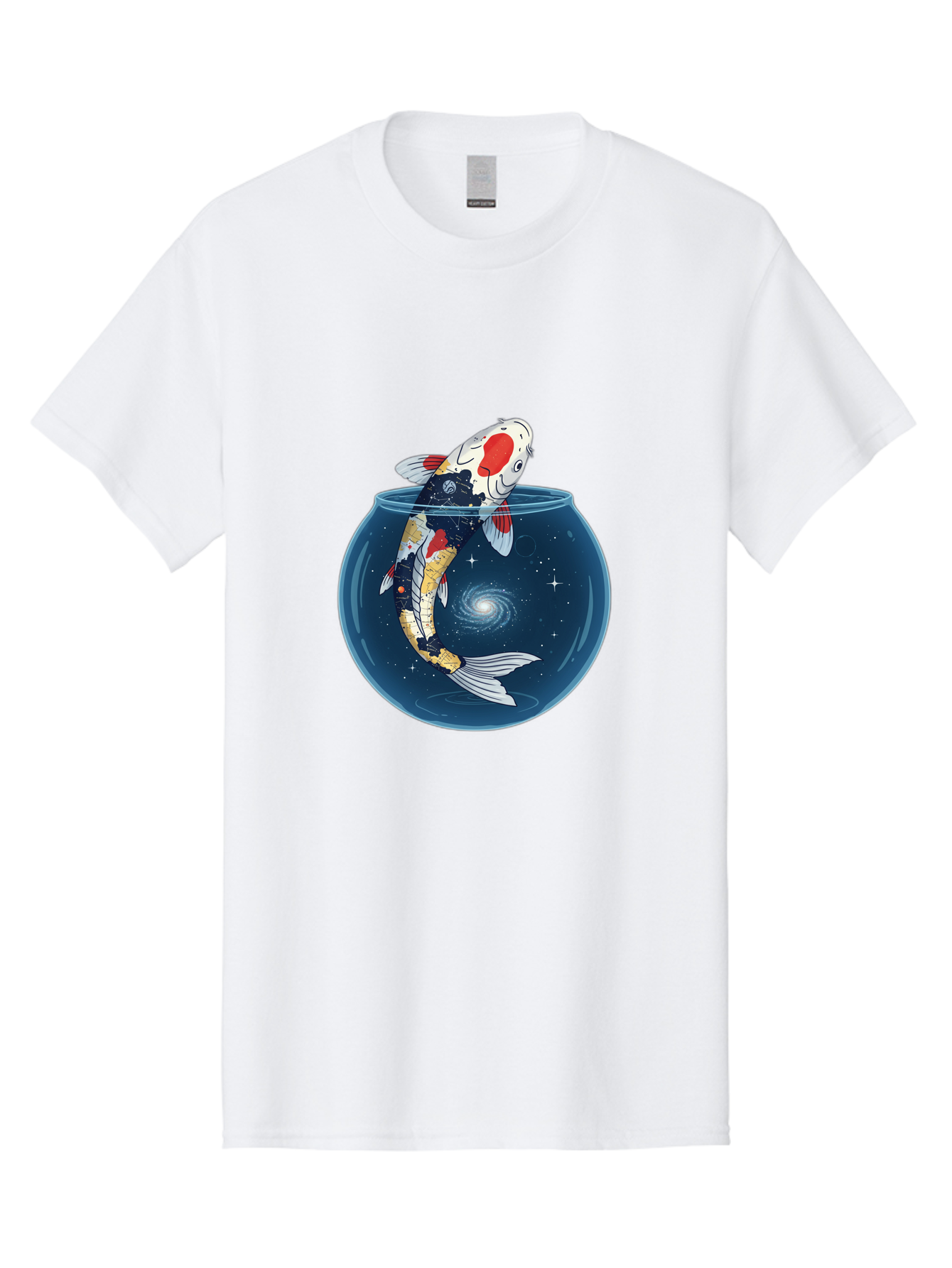 Koi-Fish-In-Galaxy-Bowl Men'S Graphic Tee, 100% Cotton, Comfortable Casual Summer Wear, Machine Washable, Vintage Camera, Old Camera, Antique Camera, Black Camera, Classic Photography, Photography Equipment, Nostalgic Device, Film Camera, Bak794