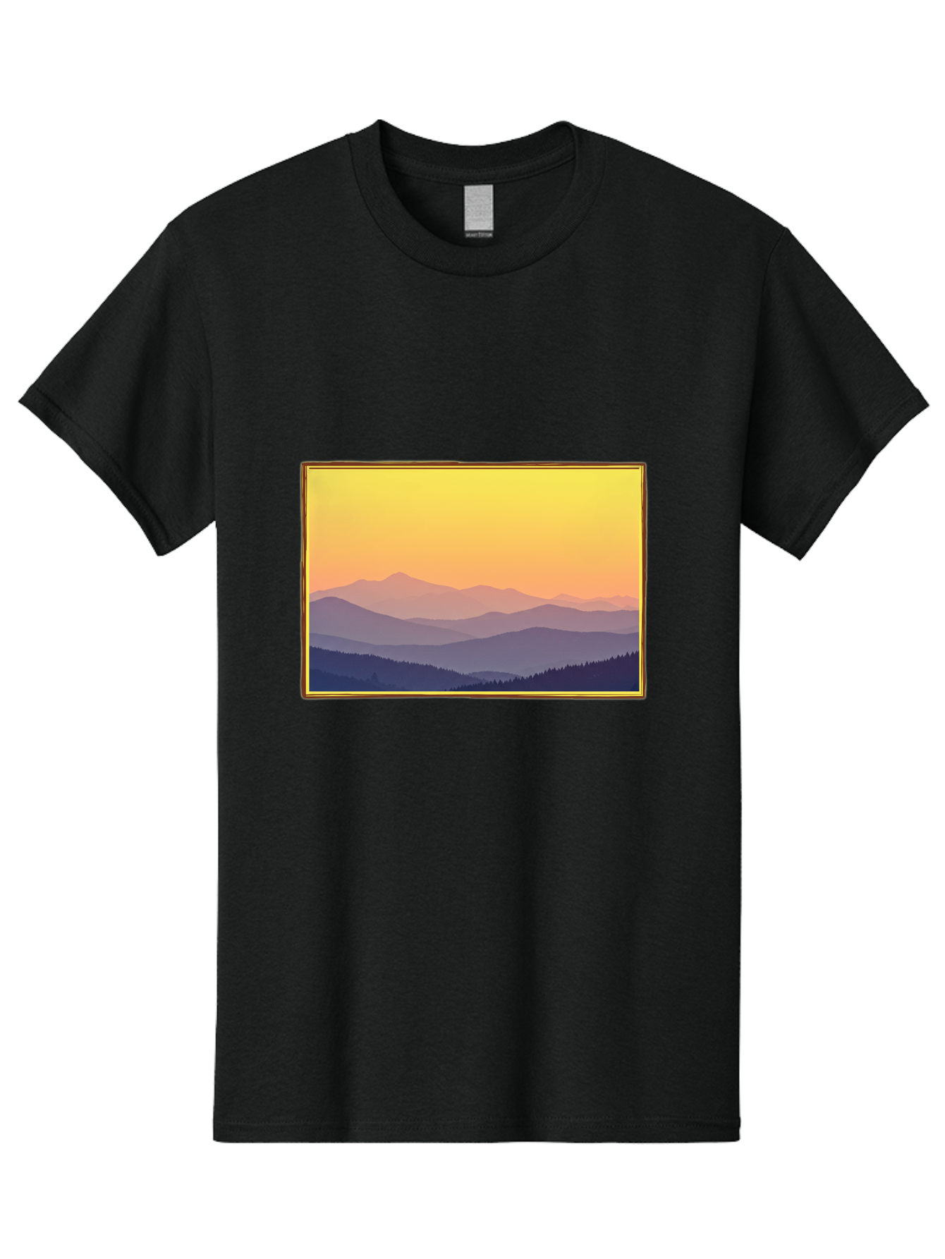 Layered-Mountains-At-Sunset Men'S Graphic Tee, 100% Cotton, Comfortable Casual Summer Wear, Machine Washable, Vintage Camera, Old Camera, Antique Camera, Black Camera, Classic Photography, Photography Equipment, Nostalgic Device, Film Camera, Bak802