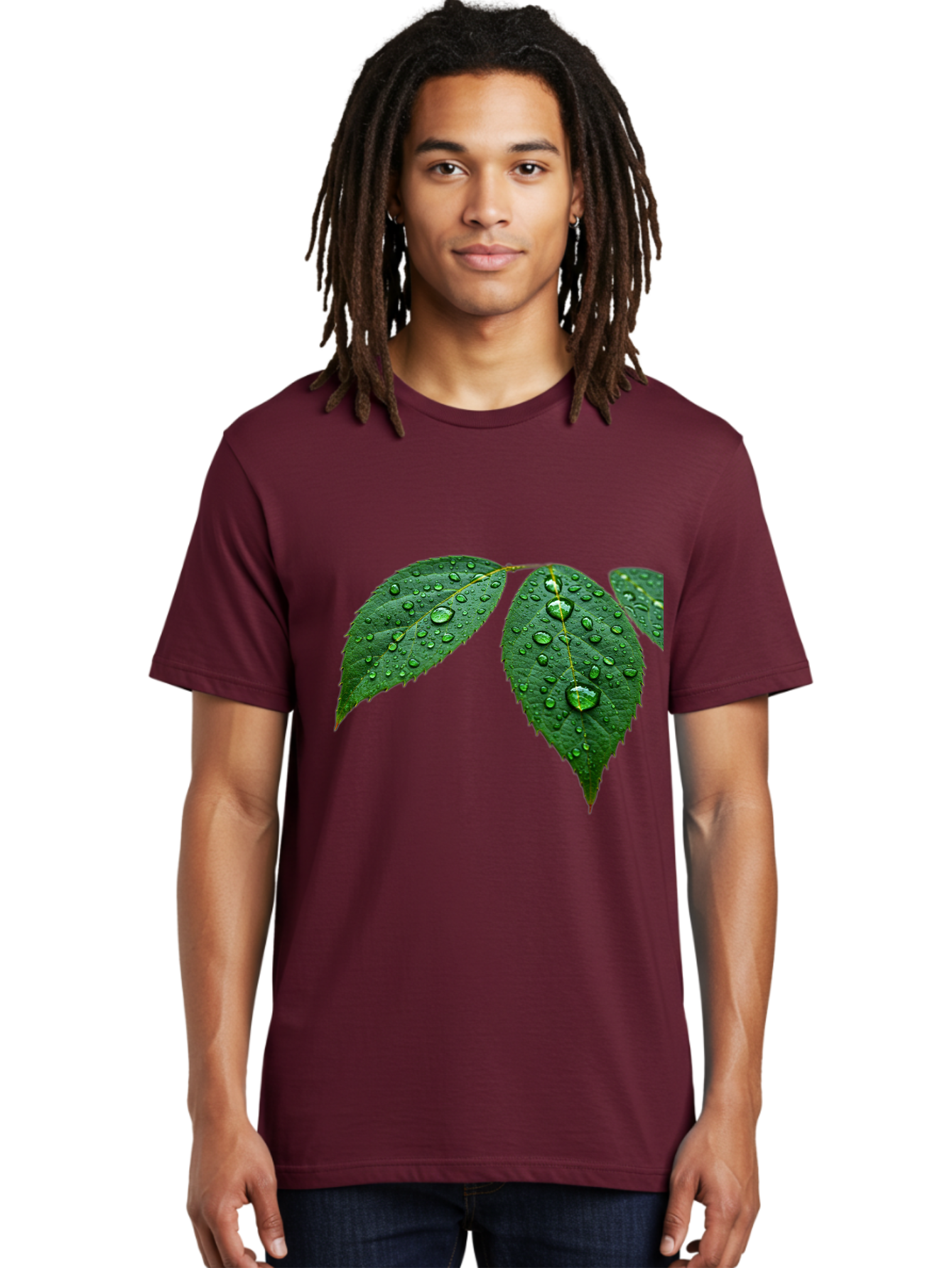 Leaves-With-Water-Droplets Men'S Graphic Tee, 100% Cotton, Comfortable Casual Summer Wear, Machine Washable, Vintage Camera, Old Camera, Antique Camera, Black Camera, Classic Photography, Photography Equipment, Nostalgic Device, Film Camera, Bak803