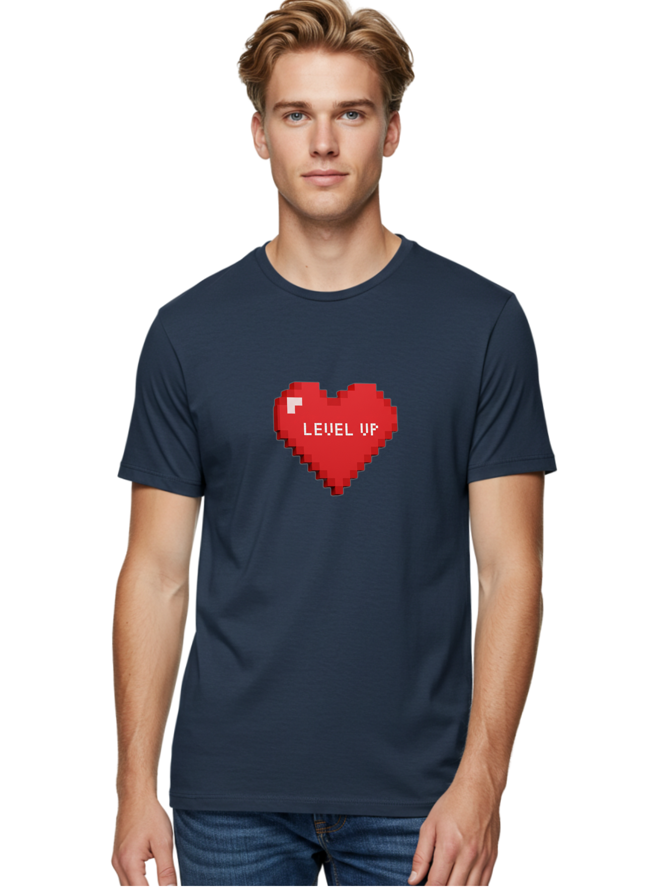 Level-Up-Heart-1 Men'S Graphic Tee, 100% Cotton, Comfortable Casual Summer Wear, Machine Washable, Vintage Camera, Old Camera, Antique Camera, Black Camera, Classic Photography, Photography Equipment, Nostalgic Device, Film Camera, Camera Art Bak816