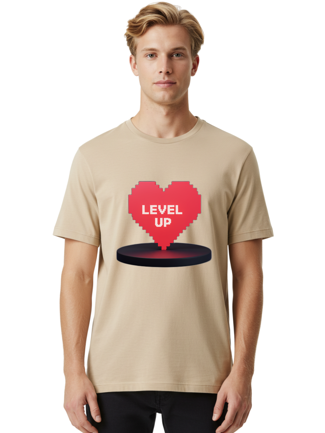 Level-Up-Heart Men'S Graphic Tee, 100% Cotton, Comfortable Casual Summer Wear, Machine Washable, Vintage Camera, Old Camera, Antique Camera, Black Camera, Classic Photography, Photography Equipment, Nostalgic Device, Film Camera, Camera Art Bak817