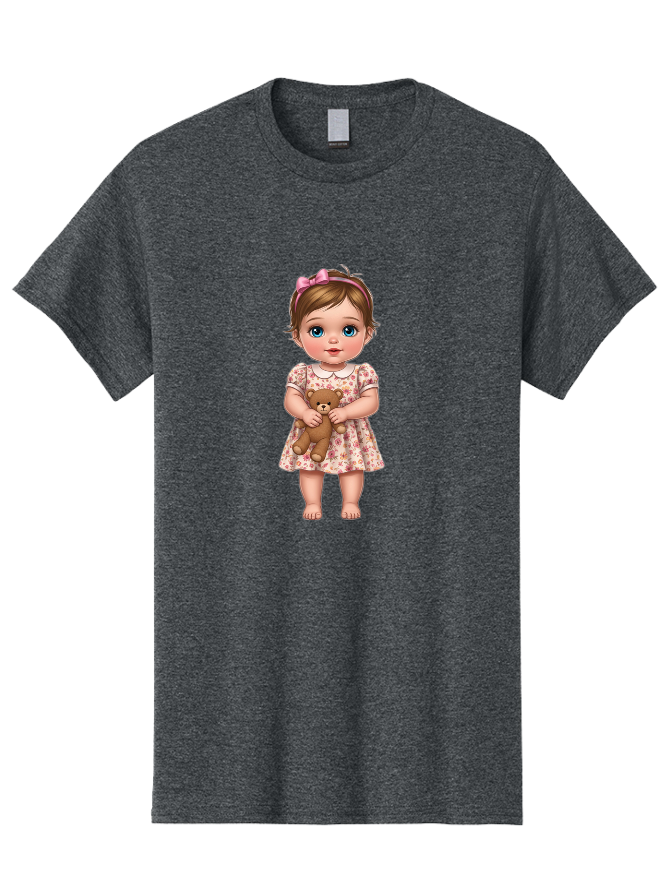 Little-Girl-With-Teddy-Bear-1 Men'S Graphic Tee, 100% Cotton, Comfortable Casual Summer Wear, Machine Washable, Vintage Camera, Old Camera, Antique Camera, Black Camera, Classic Photography, Photography Equipment, Nostalgic Device, Bak825