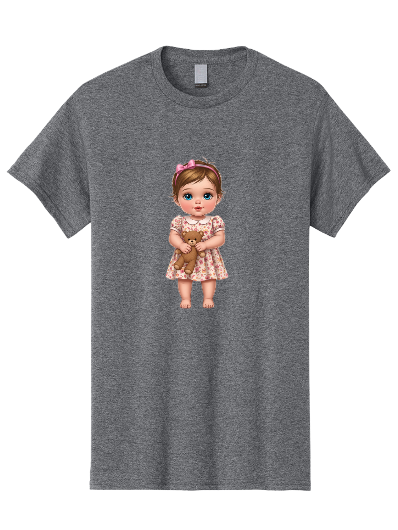 Little-Girl-With-Teddy-Bear-1 Men'S Graphic Tee, 100% Cotton, Comfortable Casual Summer Wear, Machine Washable, Vintage Camera, Old Camera, Antique Camera, Black Camera, Classic Photography, Photography Equipment, Nostalgic Device, Bak825