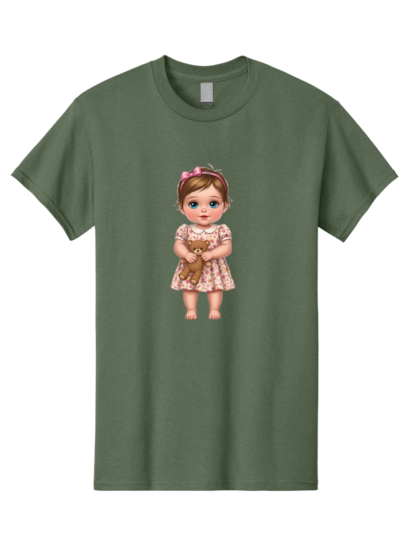 Little-Girl-With-Teddy-Bear-1 Men'S Graphic Tee, 100% Cotton, Comfortable Casual Summer Wear, Machine Washable, Vintage Camera, Old Camera, Antique Camera, Black Camera, Classic Photography, Photography Equipment, Nostalgic Device, Bak825