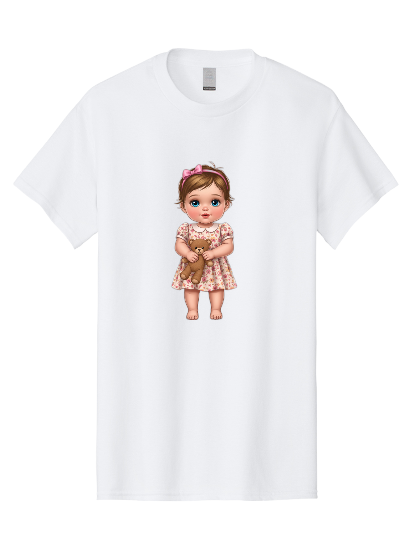 Little-Girl-With-Teddy-Bear-1 Men'S Graphic Tee, 100% Cotton, Comfortable Casual Summer Wear, Machine Washable, Vintage Camera, Old Camera, Antique Camera, Black Camera, Classic Photography, Photography Equipment, Nostalgic Device, Bak825