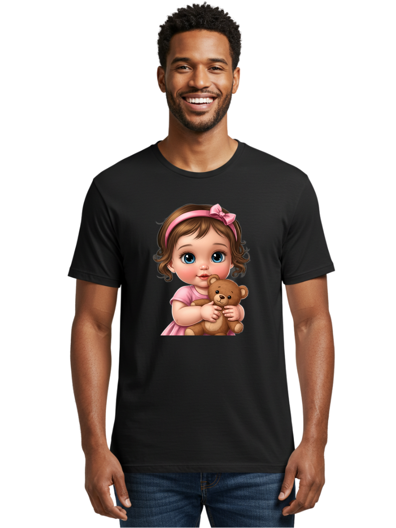 Little-Girl-With-Teddy-Bear Men'S Graphic Tee, 100% Cotton, Comfortable Casual Summer Wear, Machine Washable, Vintage Camera, Old Camera, Antique Camera, Black Camera, Classic Photography, Photography Equipment, Nostalgic Device, Film Camera, Bak826
