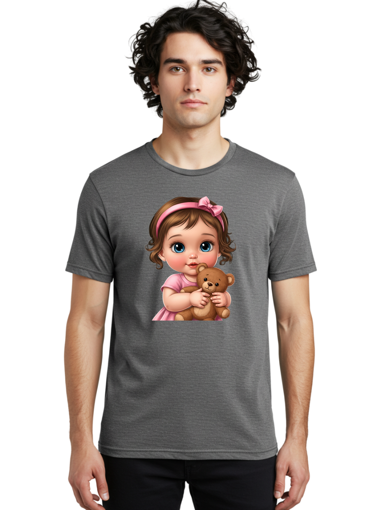 Little-Girl-With-Teddy-Bear Men'S Graphic Tee, 100% Cotton, Comfortable Casual Summer Wear, Machine Washable, Vintage Camera, Old Camera, Antique Camera, Black Camera, Classic Photography, Photography Equipment, Nostalgic Device, Film Camera, Bak826