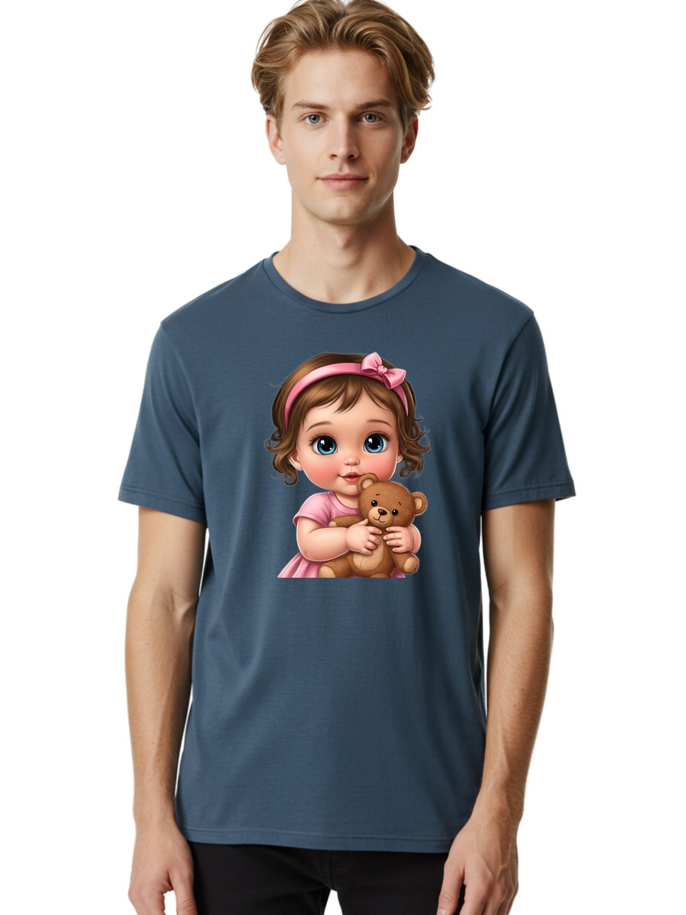Little-Girl-With-Teddy-Bear Men'S Graphic Tee, 100% Cotton, Comfortable Casual Summer Wear, Machine Washable, Vintage Camera, Old Camera, Antique Camera, Black Camera, Classic Photography, Photography Equipment, Nostalgic Device, Film Camera, Bak826