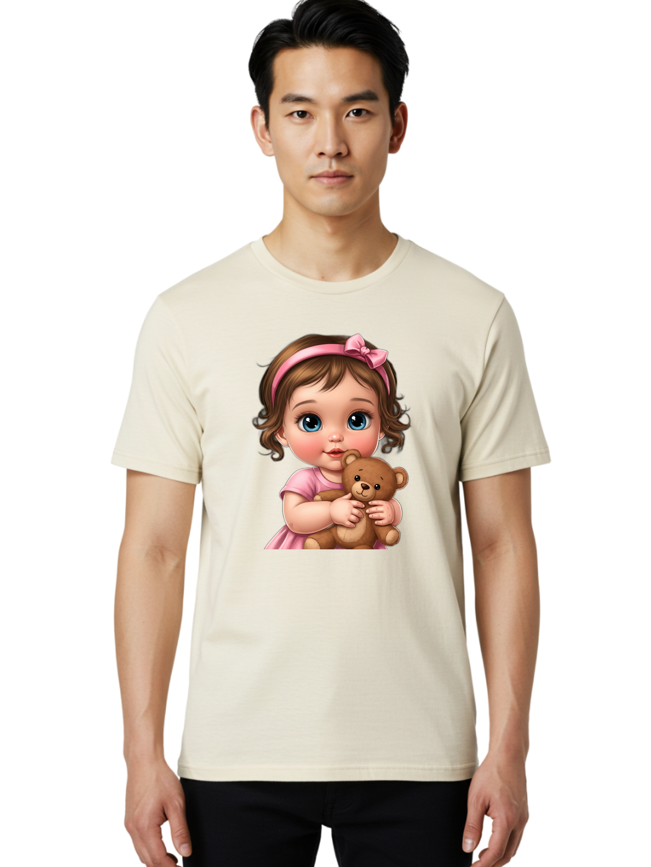 Little-Girl-With-Teddy-Bear Men'S Graphic Tee, 100% Cotton, Comfortable Casual Summer Wear, Machine Washable, Vintage Camera, Old Camera, Antique Camera, Black Camera, Classic Photography, Photography Equipment, Nostalgic Device, Film Camera, Bak826