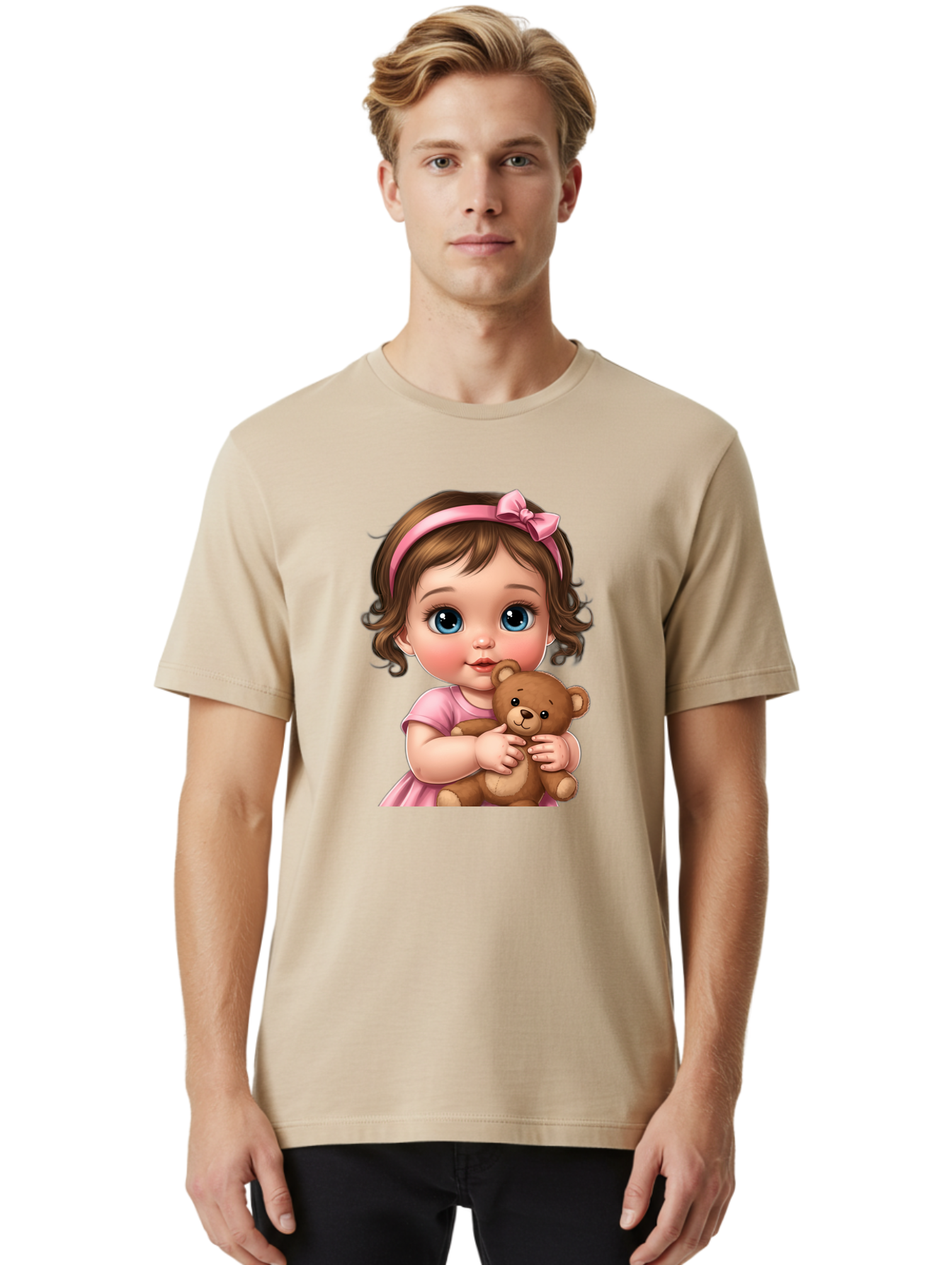 Little-Girl-With-Teddy-Bear Men'S Graphic Tee, 100% Cotton, Comfortable Casual Summer Wear, Machine Washable, Vintage Camera, Old Camera, Antique Camera, Black Camera, Classic Photography, Photography Equipment, Nostalgic Device, Film Camera, Bak826