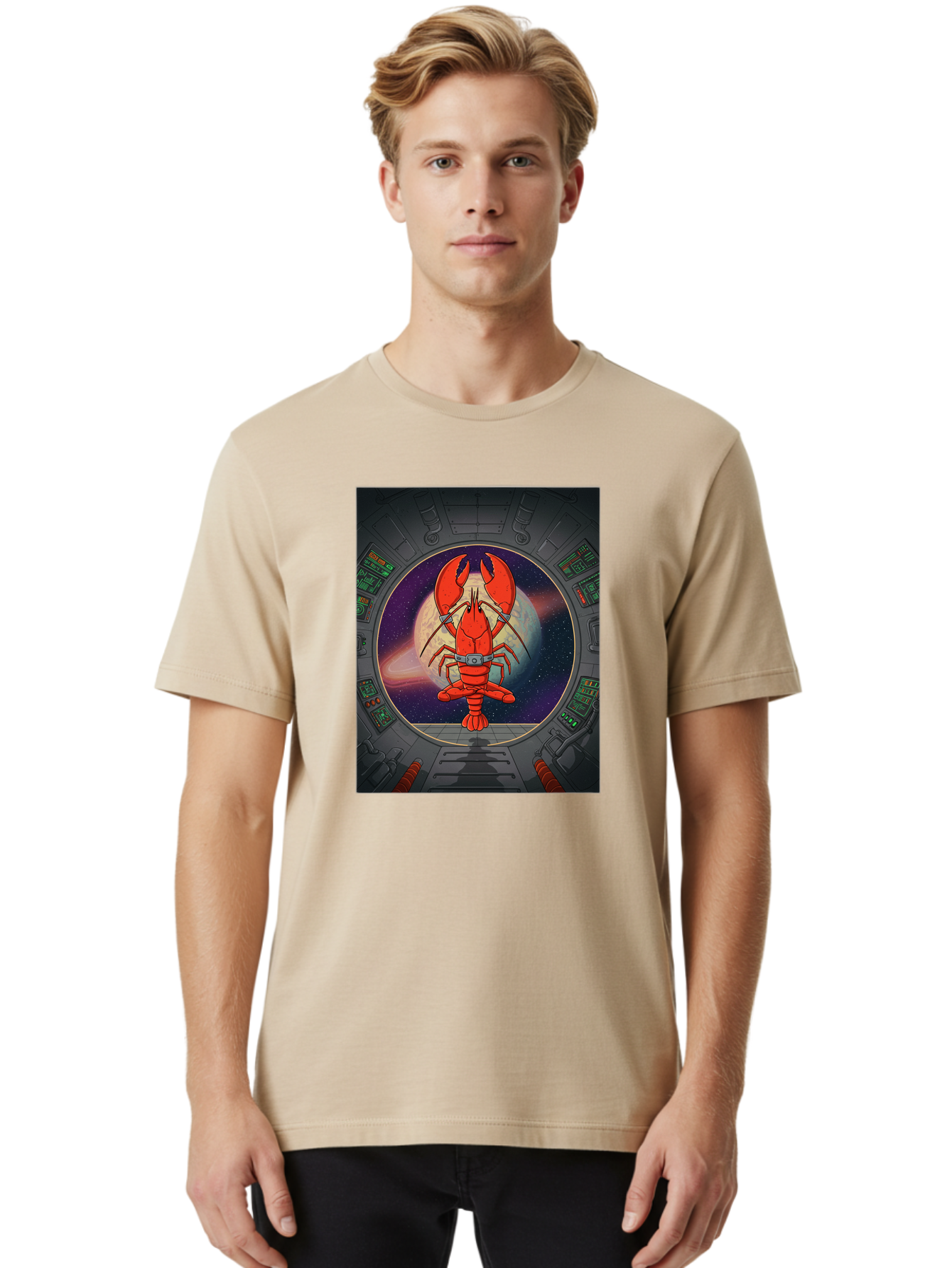 Lobster-In-Space Men'S Graphic Tee, 100% Cotton, Comfortable Casual Summer Wear, Machine Washable, Vintage Camera, Old Camera, Antique Camera, Black Camera, Classic Photography, Photography Equipment, Nostalgic Device, Film Camera, Camera Art Bak832