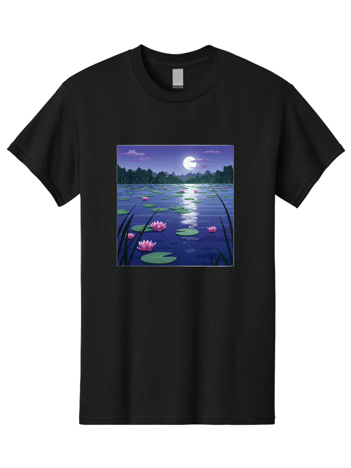 Lotus-Flowers-Under-Moonlight Men'S Graphic Tee, 100% Cotton, Comfortable Casual Summer Wear, Machine Washable, Vintage Camera, Old Camera, Antique Camera, Black Camera, Classic Photography, Photography Equipment, Nostalgic Device, Bak842