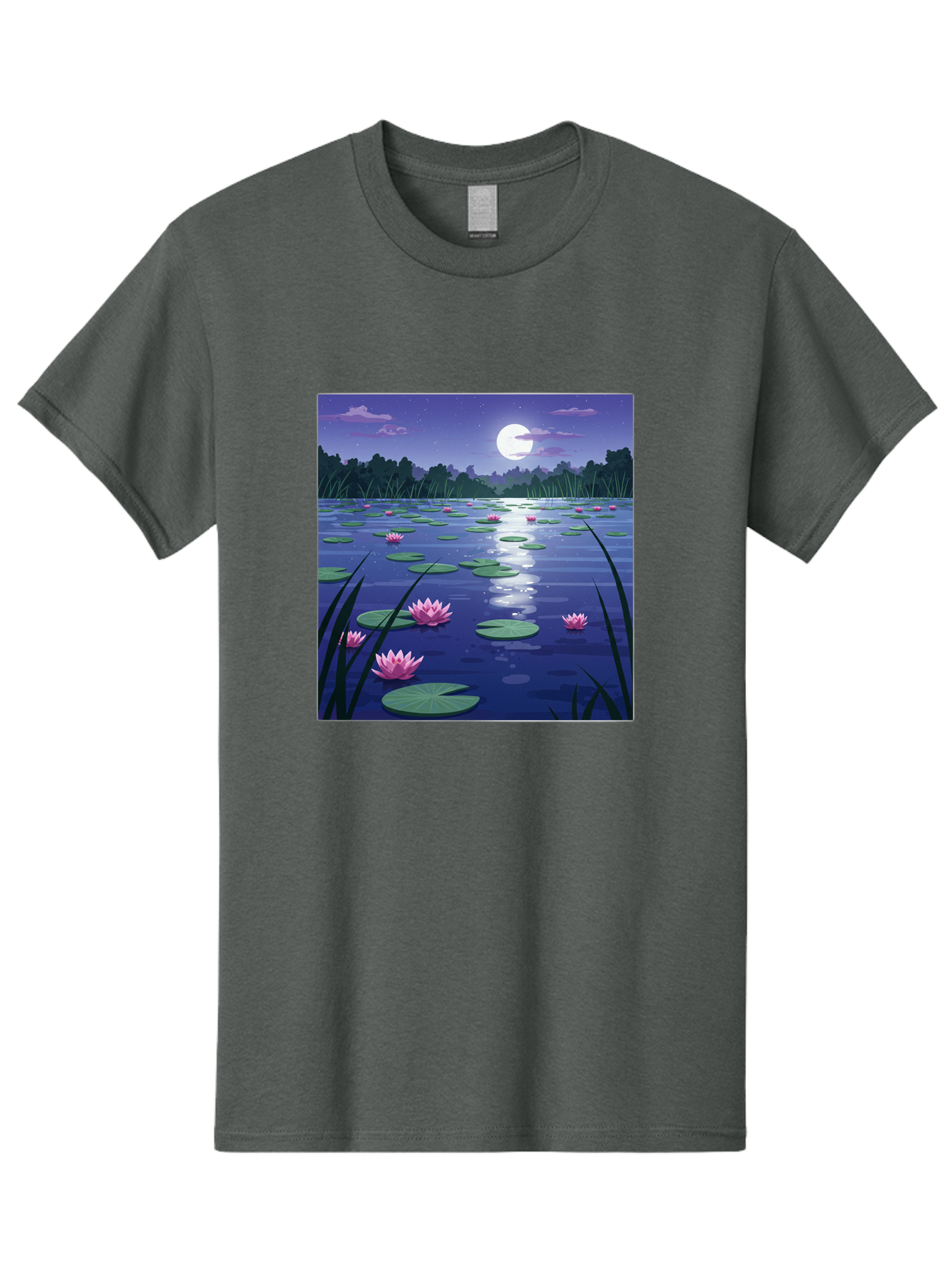 Lotus-Flowers-Under-Moonlight Men'S Graphic Tee, 100% Cotton, Comfortable Casual Summer Wear, Machine Washable, Vintage Camera, Old Camera, Antique Camera, Black Camera, Classic Photography, Photography Equipment, Nostalgic Device, Bak842