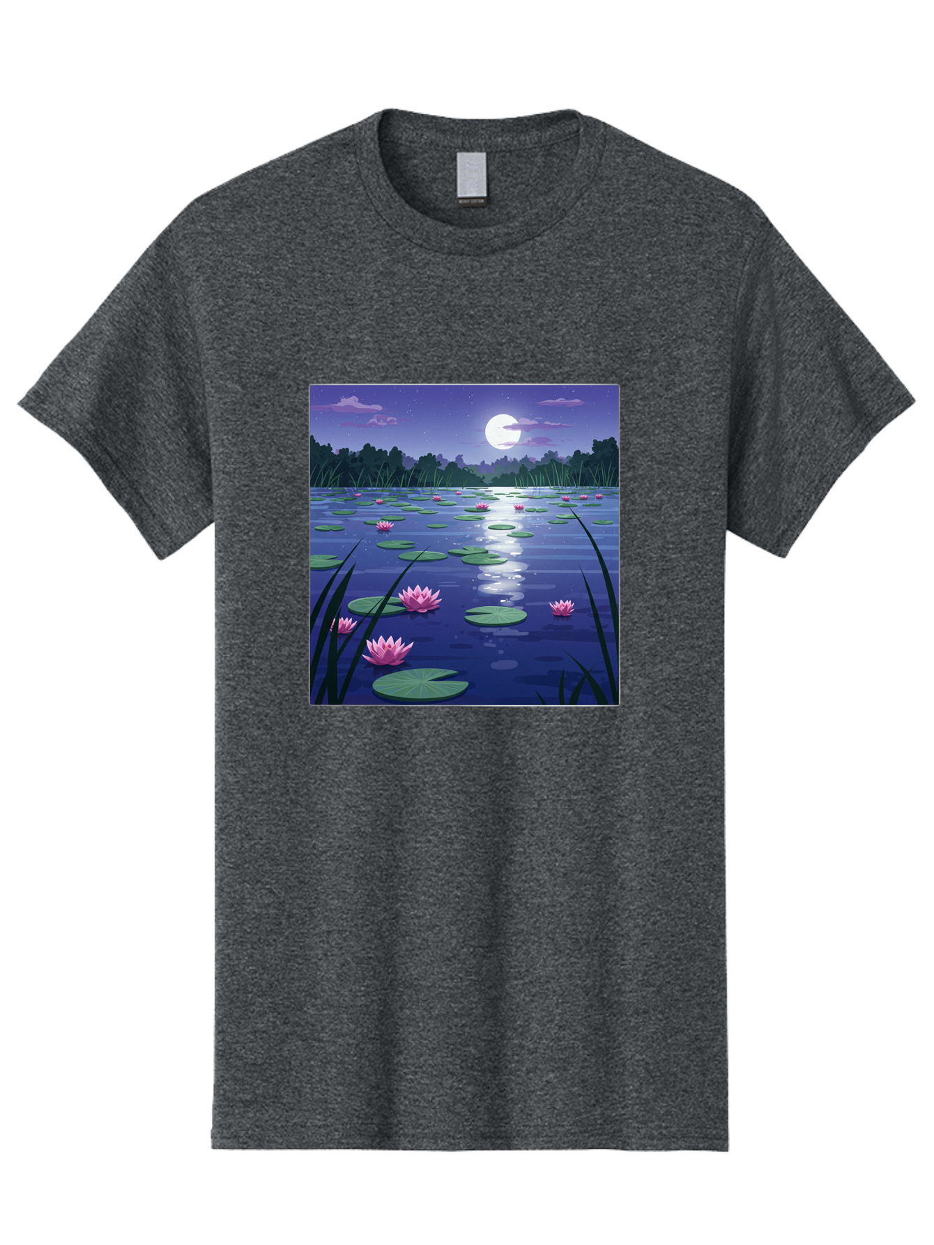 Lotus-Flowers-Under-Moonlight Men'S Graphic Tee, 100% Cotton, Comfortable Casual Summer Wear, Machine Washable, Vintage Camera, Old Camera, Antique Camera, Black Camera, Classic Photography, Photography Equipment, Nostalgic Device, Bak842