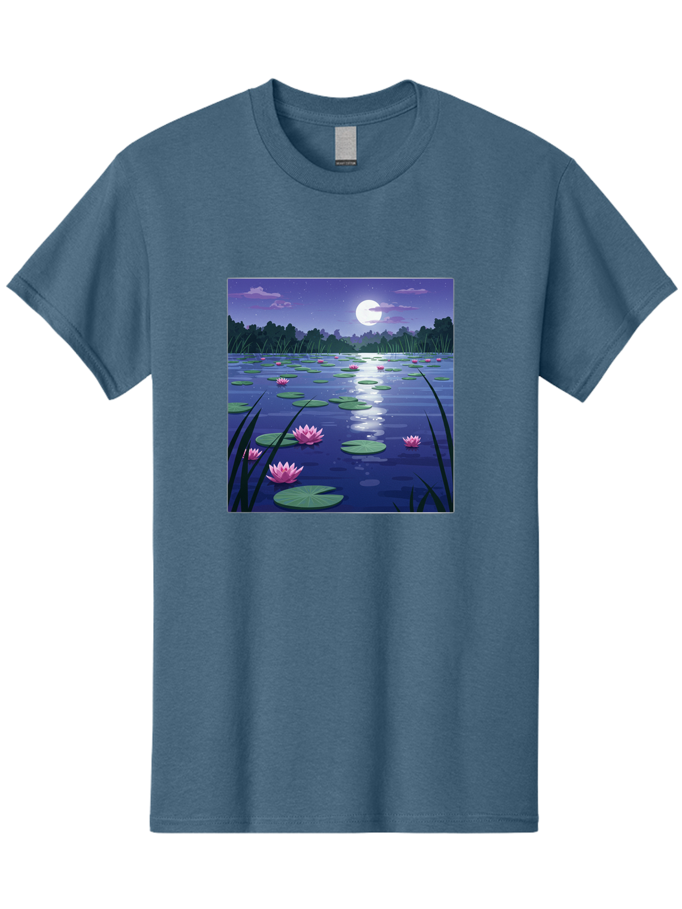 Lotus-Flowers-Under-Moonlight Men'S Graphic Tee, 100% Cotton, Comfortable Casual Summer Wear, Machine Washable, Vintage Camera, Old Camera, Antique Camera, Black Camera, Classic Photography, Photography Equipment, Nostalgic Device, Bak842