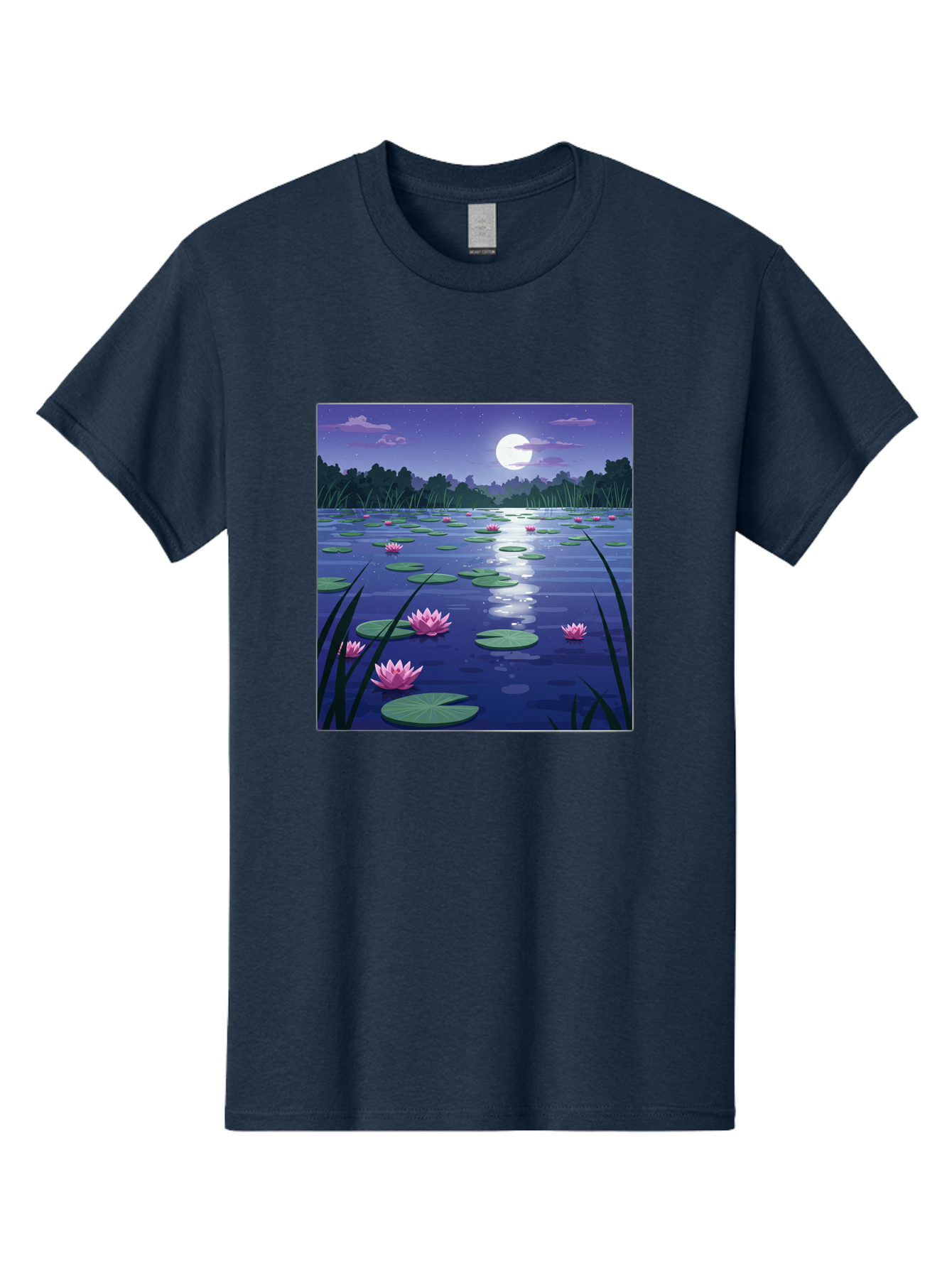 Lotus-Flowers-Under-Moonlight Men'S Graphic Tee, 100% Cotton, Comfortable Casual Summer Wear, Machine Washable, Vintage Camera, Old Camera, Antique Camera, Black Camera, Classic Photography, Photography Equipment, Nostalgic Device, Bak842