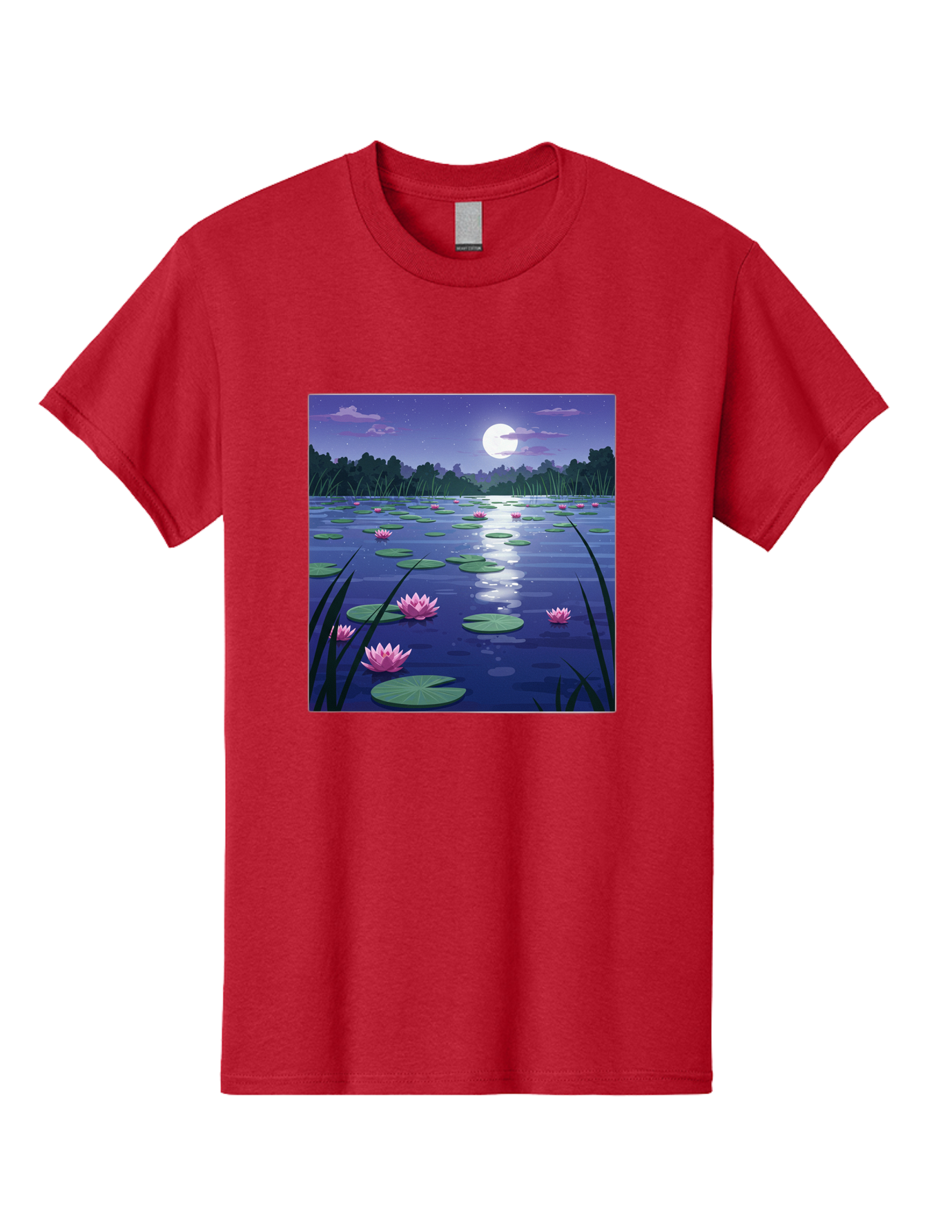 Lotus-Flowers-Under-Moonlight Men'S Graphic Tee, 100% Cotton, Comfortable Casual Summer Wear, Machine Washable, Vintage Camera, Old Camera, Antique Camera, Black Camera, Classic Photography, Photography Equipment, Nostalgic Device, Bak842