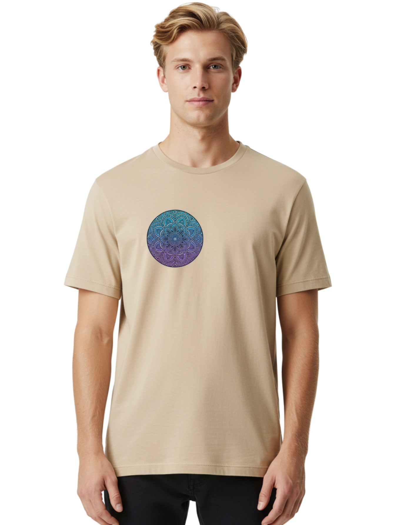 Mandala Men'S Graphic Tee, 100% Cotton, Comfortable Casual Summer Wear, Machine Washable, Vintage Camera, Old Camera, Antique Camera, Black Camera, Classic Photography, Photography Equipment, Nostalgic Device, Film Camera, Camera Art Bak852