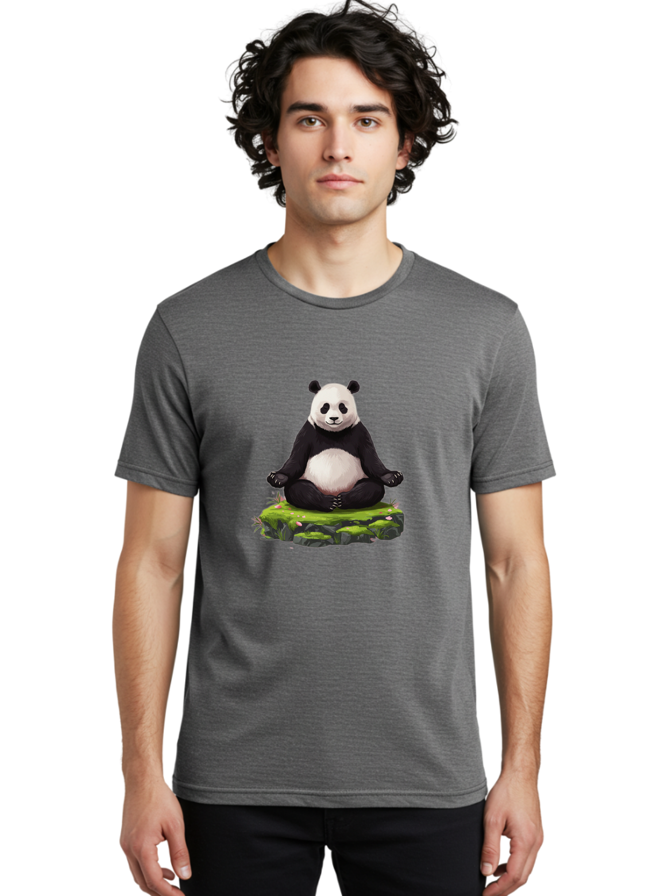 Meditating-Panda-1 Men'S Graphic Tee, 100% Cotton, Comfortable Casual Summer Wear, Machine Washable, Vintage Camera, Old Camera, Antique Camera, Black Camera, Classic Photography, Photography Equipment, Nostalgic Device, Film Camera, Bak860
