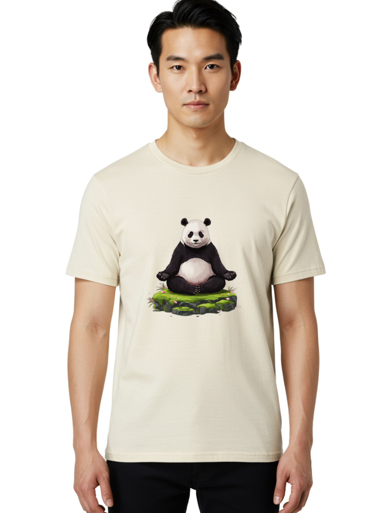 Meditating-Panda-1 Men'S Graphic Tee, 100% Cotton, Comfortable Casual Summer Wear, Machine Washable, Vintage Camera, Old Camera, Antique Camera, Black Camera, Classic Photography, Photography Equipment, Nostalgic Device, Film Camera, Bak860