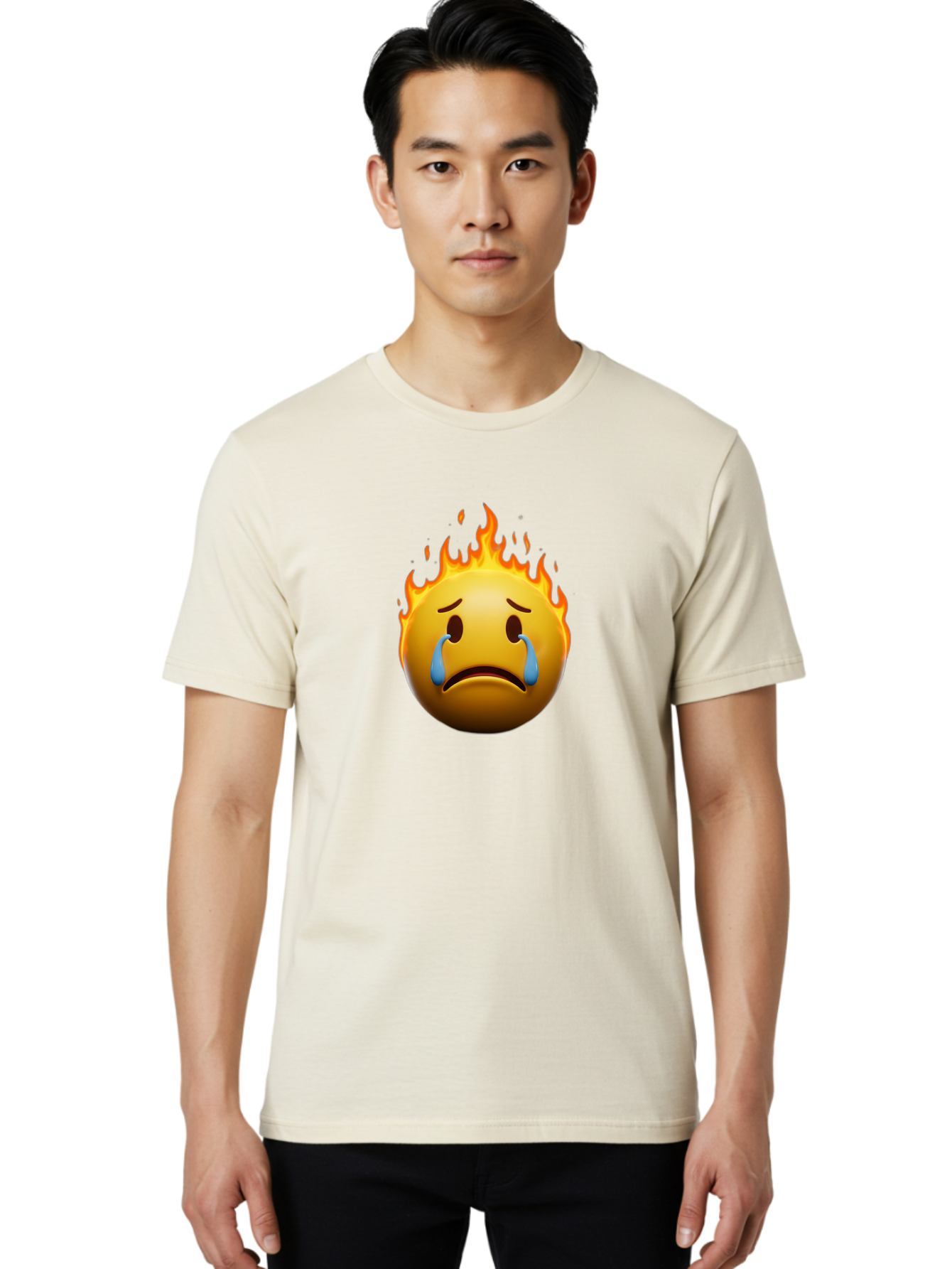 Melting-Face-Emoji Men'S Graphic Tee, 100% Cotton, Comfortable Casual Summer Wear, Machine Washable, Vintage Camera, Old Camera, Antique Camera, Black Camera, Classic Photography, Photography Equipment, Nostalgic Device, Film Camera, Bak868