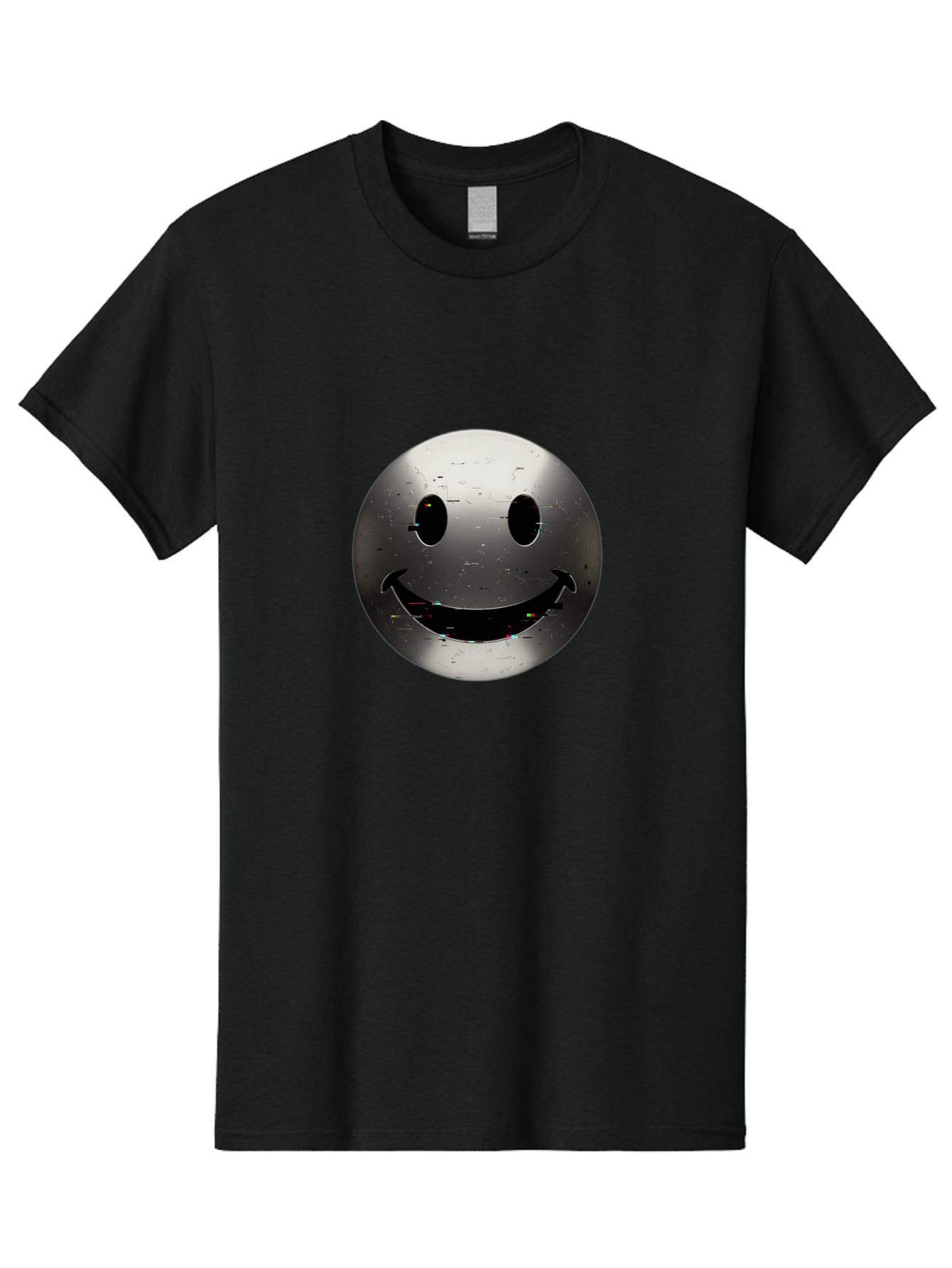 Metal-Smiley-Face Men'S Graphic Tee, 100% Cotton, Comfortable Casual Summer Wear, Machine Washable, Vintage Camera, Old Camera, Antique Camera, Black Camera, Classic Photography, Photography Equipment, Nostalgic Device, Film Camera, Camera Art Bak878