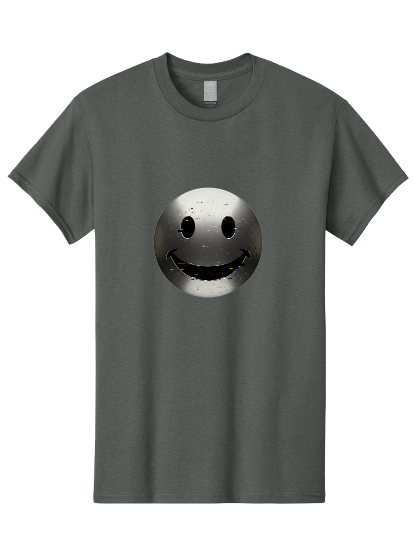 Metal-Smiley-Face Men'S Graphic Tee, 100% Cotton, Comfortable Casual Summer Wear, Machine Washable, Vintage Camera, Old Camera, Antique Camera, Black Camera, Classic Photography, Photography Equipment, Nostalgic Device, Film Camera, Camera Art Bak878