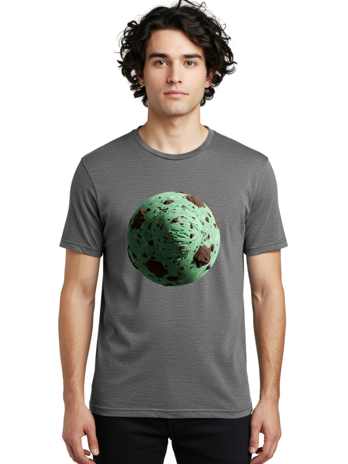 Mint-Chocolate-Chip-Ice-Cream Men'S Graphic Tee, 100% Cotton, Comfortable Casual Summer Wear, Machine Washable, Vintage Camera, Old Camera, Antique Camera, Black Camera, Classic Photography, Photography Equipment, Nostalgic Device, Bak887