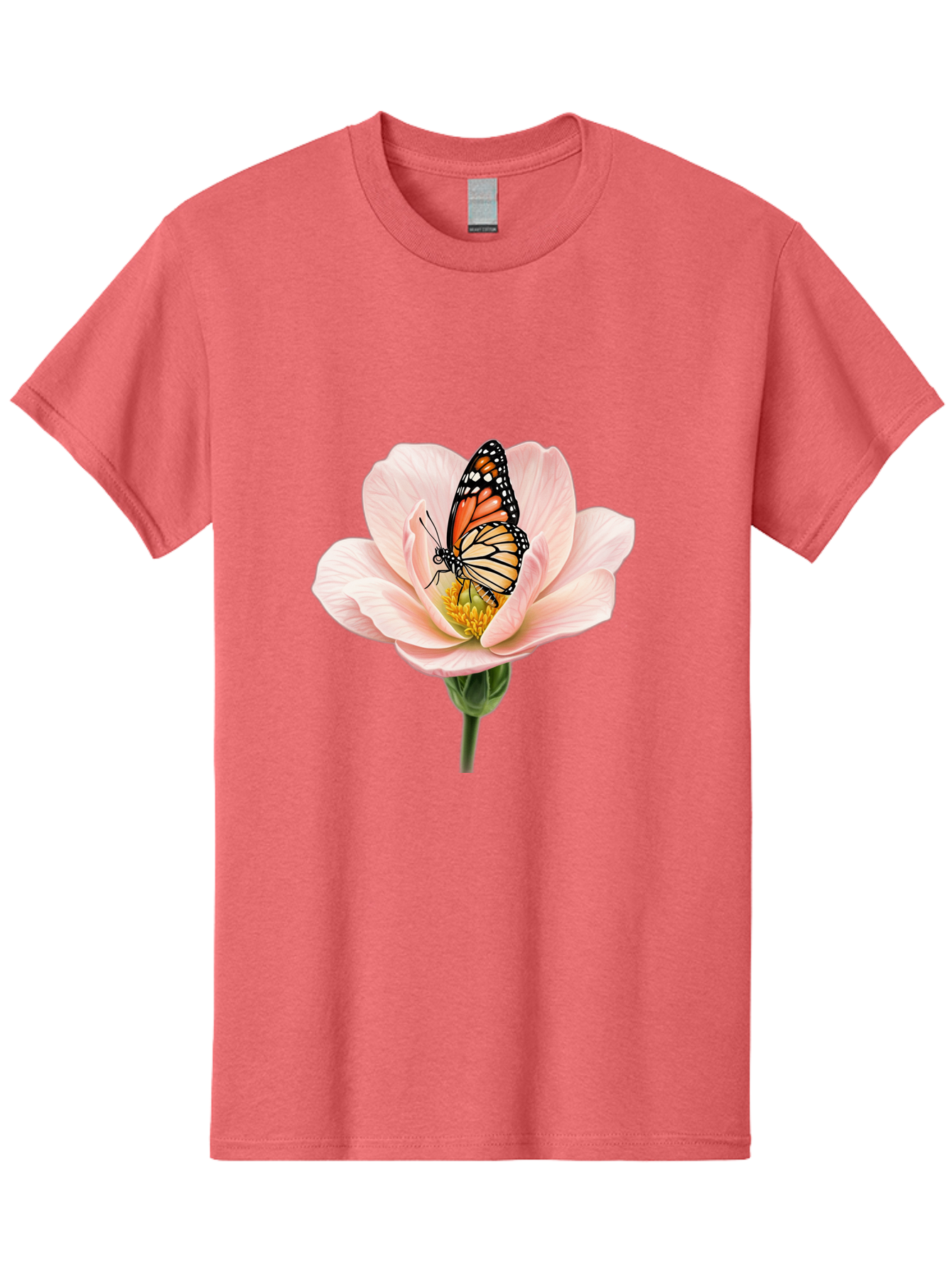 Monarch-On-Pink-Flower Men'S Graphic Tee, 100% Cotton, Comfortable Casual Summer Wear, Machine Washable, Vintage Camera, Old Camera, Antique Camera, Black Camera, Classic Photography, Photography Equipment, Nostalgic Device, Film Camera, Bak890