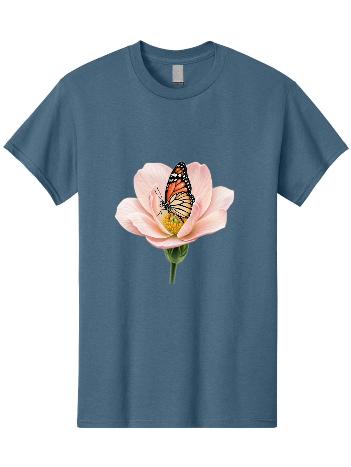 Monarch-On-Pink-Flower Men'S Graphic Tee, 100% Cotton, Comfortable Casual Summer Wear, Machine Washable, Vintage Camera, Old Camera, Antique Camera, Black Camera, Classic Photography, Photography Equipment, Nostalgic Device, Film Camera, Bak890