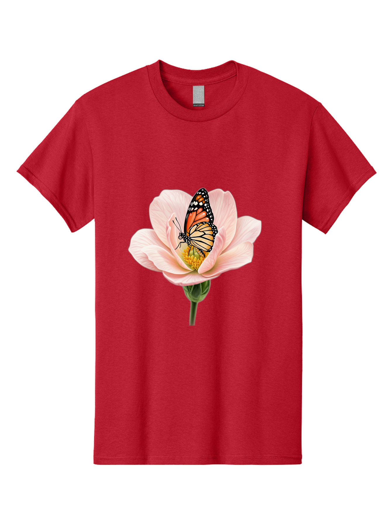 Monarch-On-Pink-Flower Men'S Graphic Tee, 100% Cotton, Comfortable Casual Summer Wear, Machine Washable, Vintage Camera, Old Camera, Antique Camera, Black Camera, Classic Photography, Photography Equipment, Nostalgic Device, Film Camera, Bak890