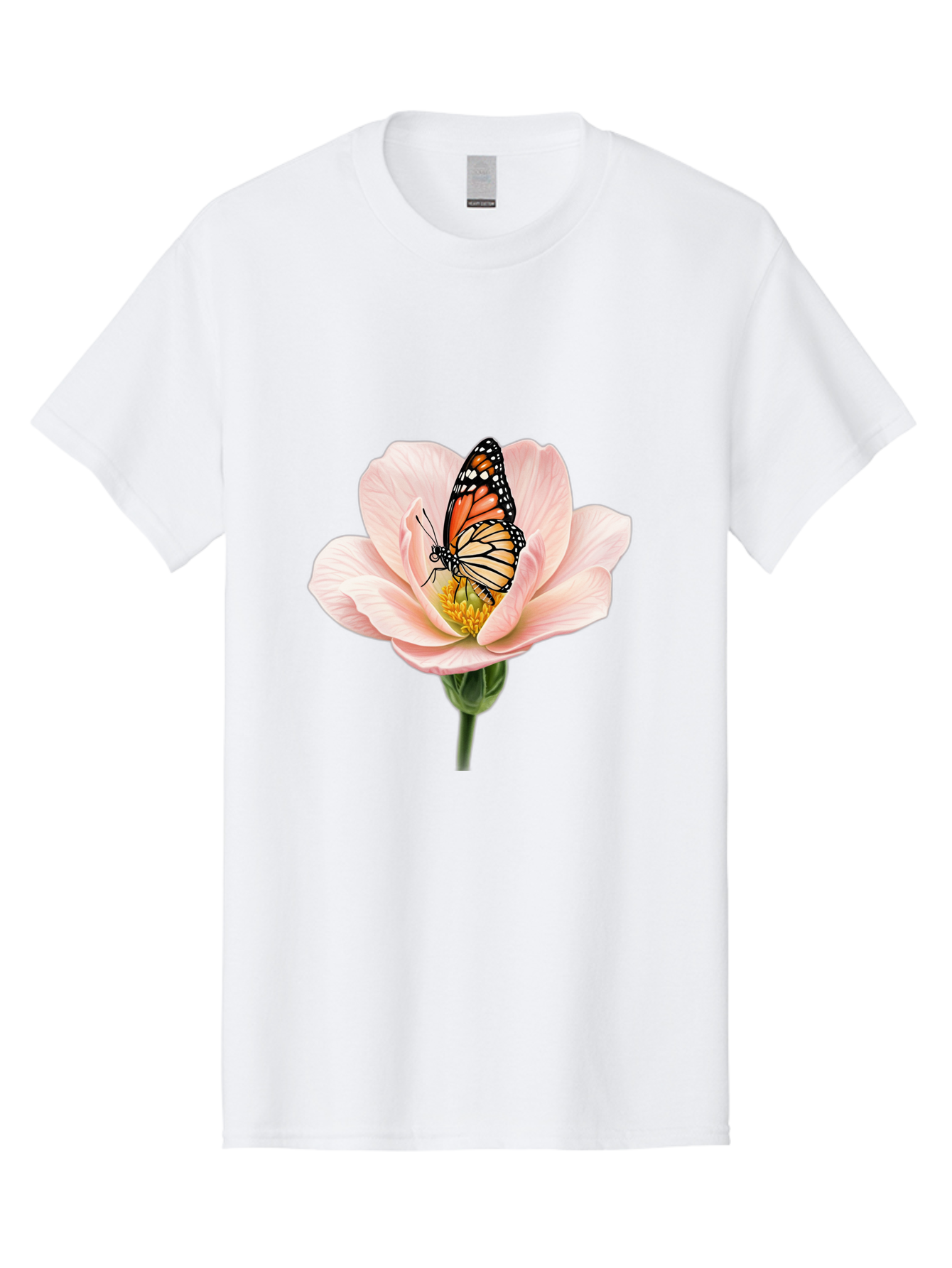 Monarch-On-Pink-Flower Men'S Graphic Tee, 100% Cotton, Comfortable Casual Summer Wear, Machine Washable, Vintage Camera, Old Camera, Antique Camera, Black Camera, Classic Photography, Photography Equipment, Nostalgic Device, Film Camera, Bak890