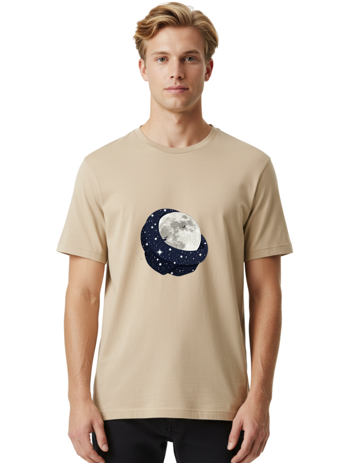 Moon-With-Stars Men'S Graphic Tee, 100% Cotton, Comfortable Casual Summer Wear, Machine Washable, Vintage Camera, Old Camera, Antique Camera, Black Camera, Classic Photography, Photography Equipment, Nostalgic Device, Film Camera, Camera Art Bak900
