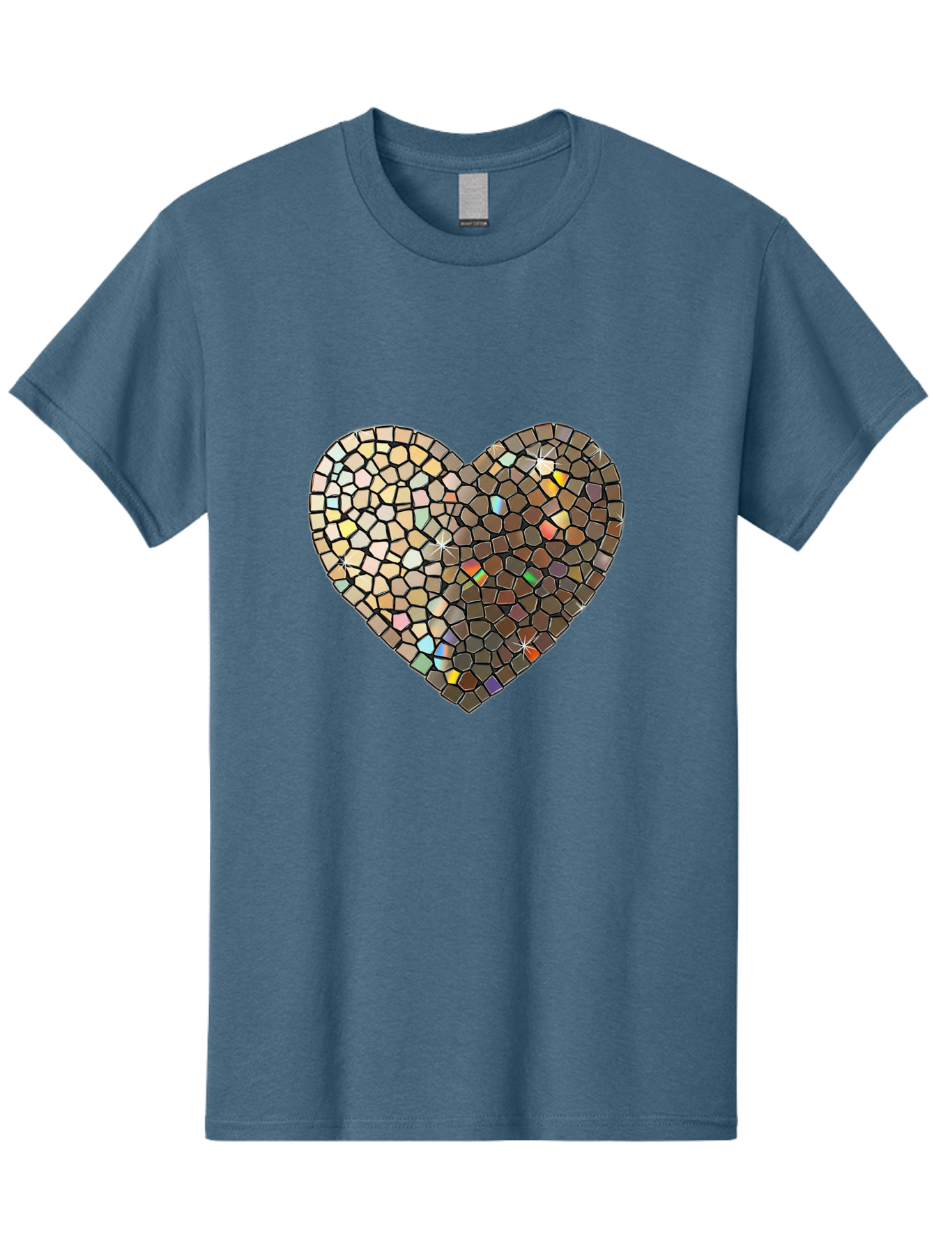 Mosaic-Heart-2 Men'S Graphic Tee, 100% Cotton, Comfortable Casual Summer Wear, Machine Washable, Vintage Camera, Old Camera, Antique Camera, Black Camera, Classic Photography, Photography Equipment, Nostalgic Device, Film Camera, Camera Art Bak905
