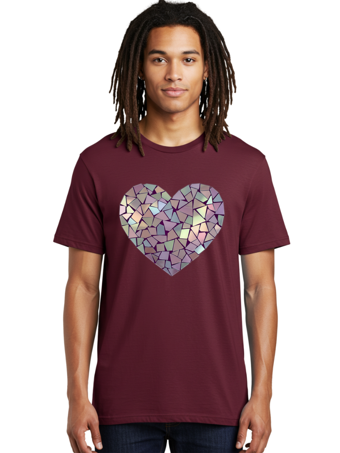 Mosaic-Heart Men'S Graphic Tee, 100% Cotton, Comfortable Casual Summer Wear, Machine Washable, Vintage Camera, Old Camera, Antique Camera, Black Camera, Classic Photography, Photography Equipment, Nostalgic Device, Film Camera, Camera Art Bak906