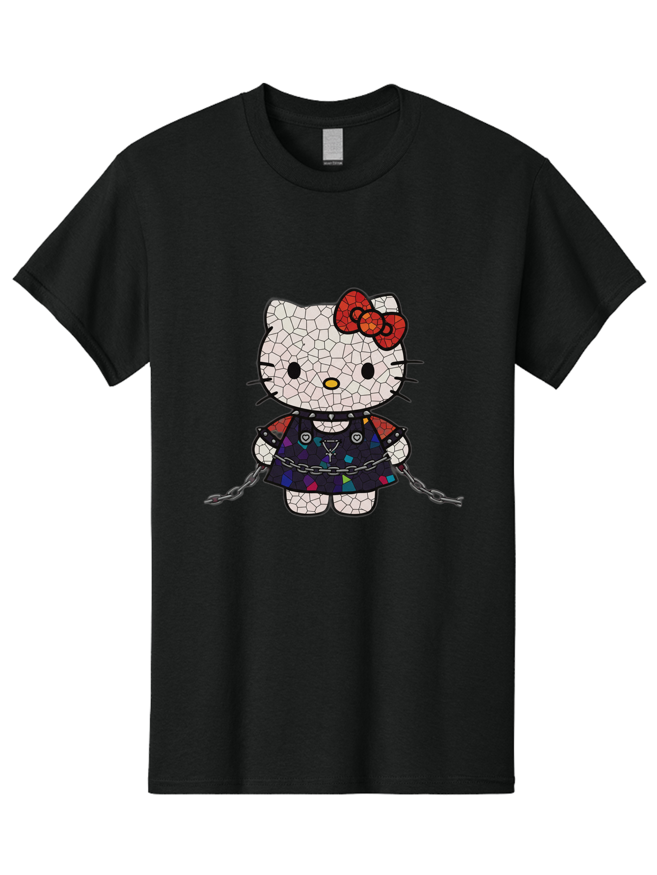 Mosaic-Hello-Kitty Men'S Graphic Tee, 100% Cotton, Comfortable Casual Summer Wear, Machine Washable, Vintage Camera, Old Camera, Antique Camera, Black Camera, Classic Photography, Photography Equipment, Nostalgic Device, Film Camera, Bak907
