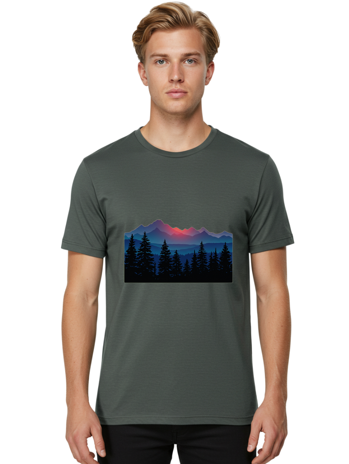 Mountain-Landscape Men'S Graphic Tee, 100% Cotton, Comfortable Casual Summer Wear, Machine Washable, Vintage Camera, Old Camera, Antique Camera, Black Camera, Classic Photography, Photography Equipment, Nostalgic Device, Film Camera, Bak910