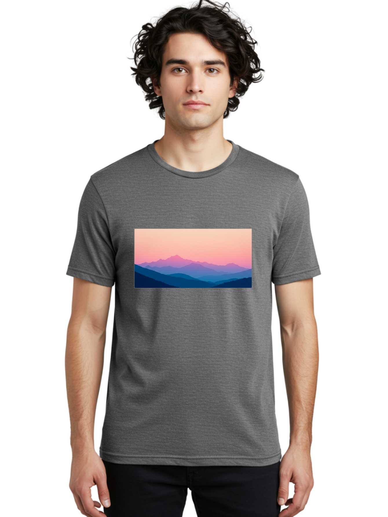 Mountain-Silhouettes Men'S Graphic Tee, 100% Cotton, Comfortable Casual Summer Wear, Machine Washable, Vintage Camera, Old Camera, Antique Camera, Black Camera, Classic Photography, Photography Equipment, Nostalgic Device, Film Camera, Bak913