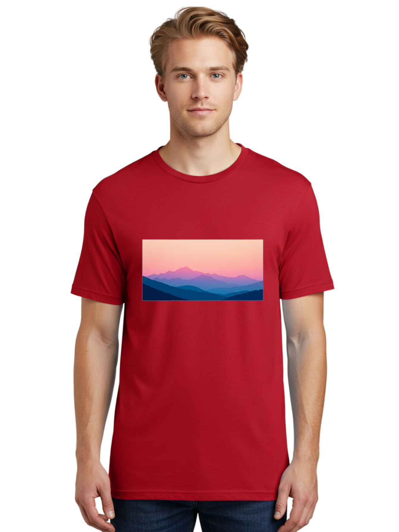 Mountain-Silhouettes Men'S Graphic Tee, 100% Cotton, Comfortable Casual Summer Wear, Machine Washable, Vintage Camera, Old Camera, Antique Camera, Black Camera, Classic Photography, Photography Equipment, Nostalgic Device, Film Camera, Bak913