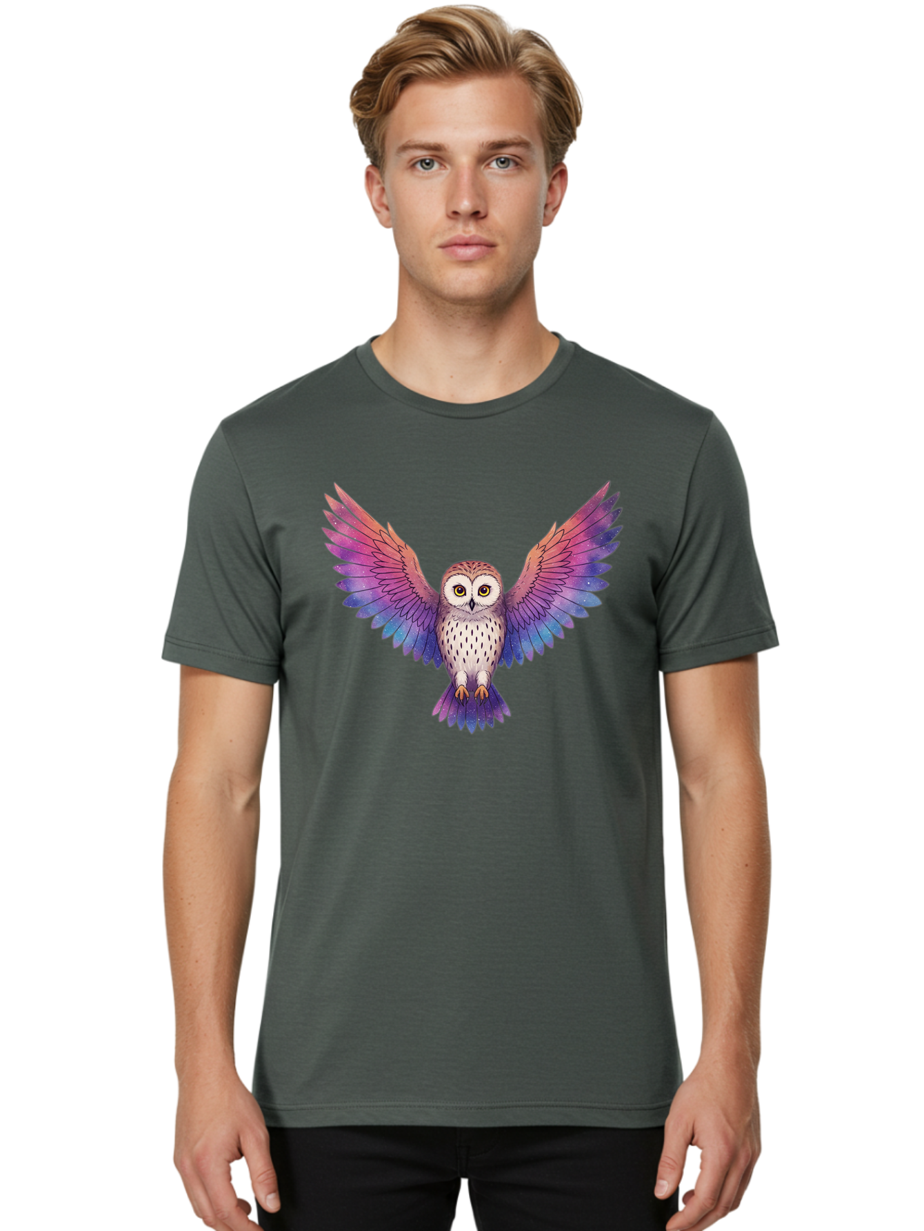 Multicolored-Owl Men'S Graphic Tee, 100% Cotton, Comfortable Casual Summer Wear, Machine Washable, Vintage Camera, Old Camera, Antique Camera, Black Camera, Classic Photography, Photography Equipment, Nostalgic Device, Film Camera, Camera Art Bak915