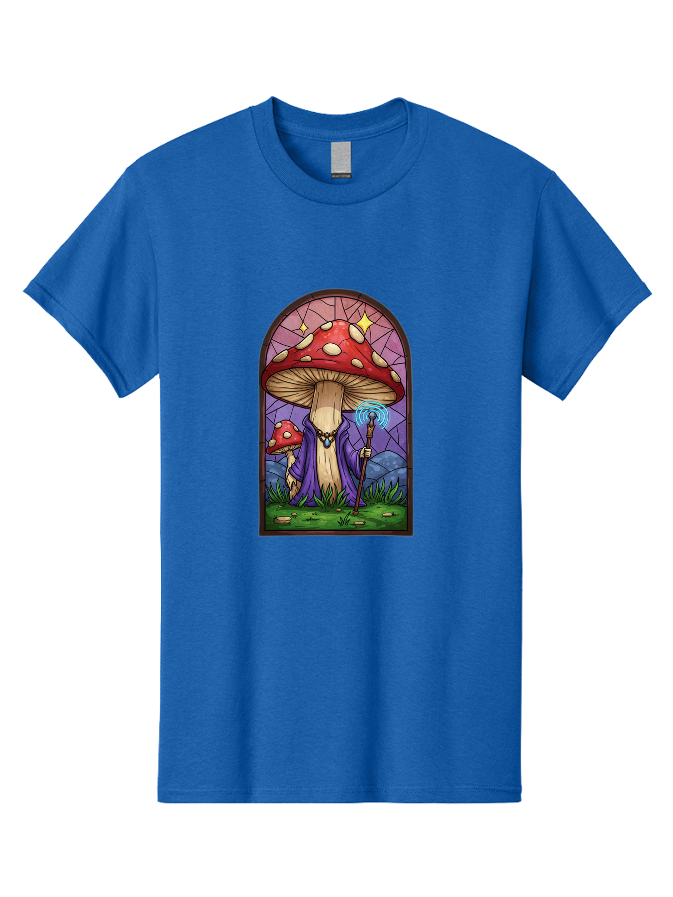 Mushroom-Wizard-Stained-Glass Men'S Graphic Tee, 100% Cotton, Comfortable Casual Summer Wear, Machine Washable, Vintage Camera, Old Camera, Antique Camera, Black Camera, Classic Photography, Photography Equipment, Nostalgic Device, Bak920