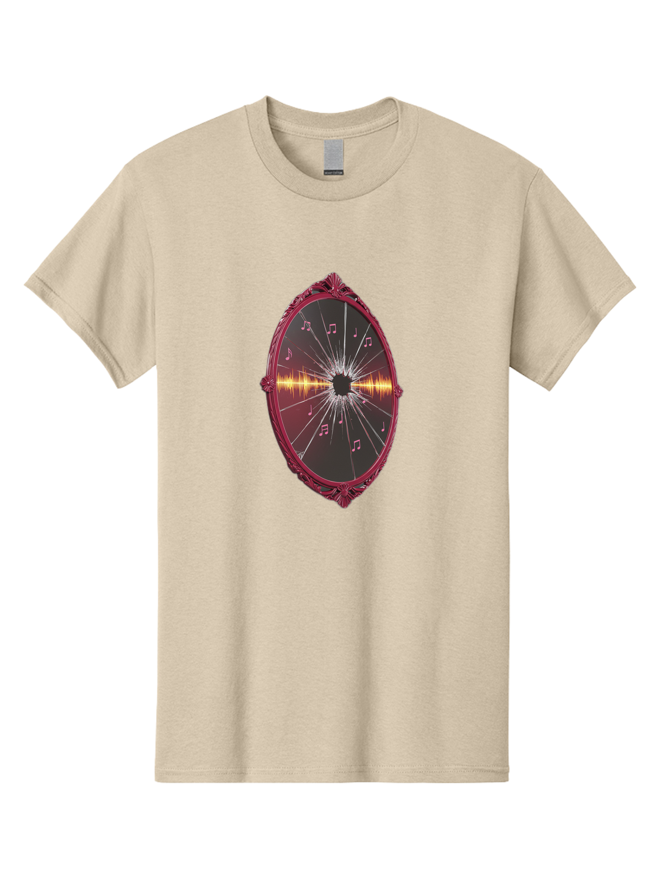 Music-Notes-Shattered-Mirror Men'S Graphic Tee, 100% Cotton, Comfortable Casual Summer Wear, Machine Washable, Vintage Camera, Old Camera, Antique Camera, Black Camera, Classic Photography, Photography Equipment, Nostalgic Device, Film Camera, Bak923